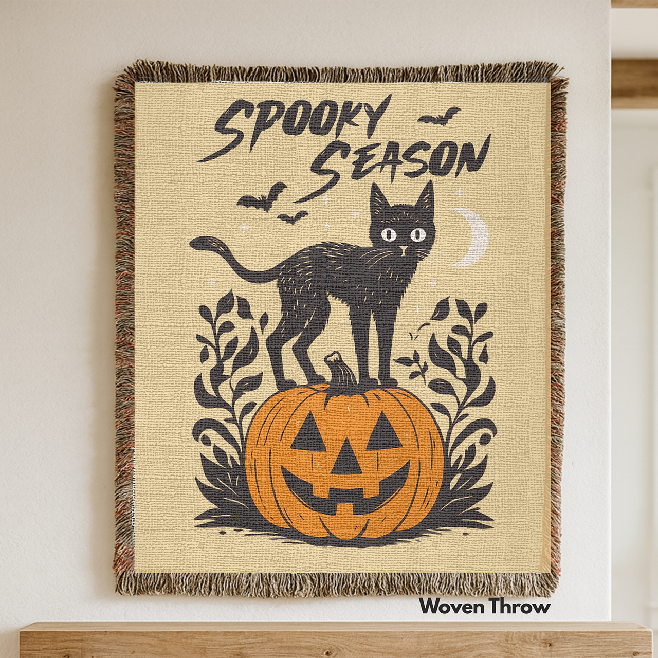 Vintage Spooky Season: Halloween Woven Throw Blanket product thumbnail image