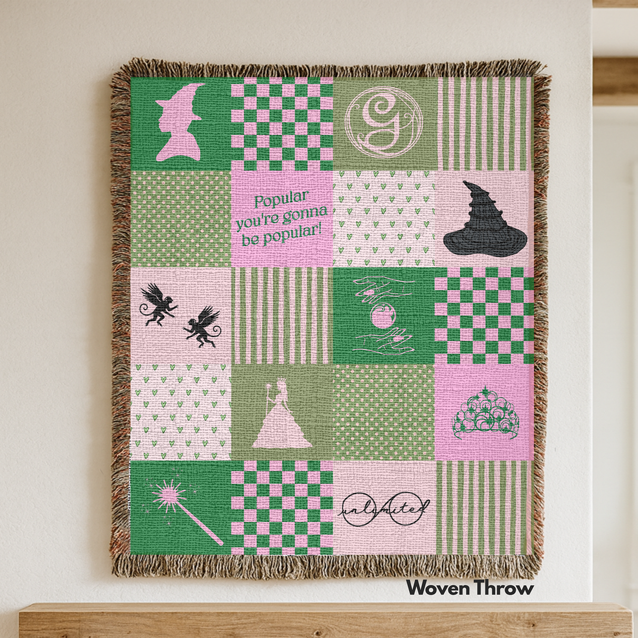 Wicked: Movie-Inspired Woven Throw Blanket