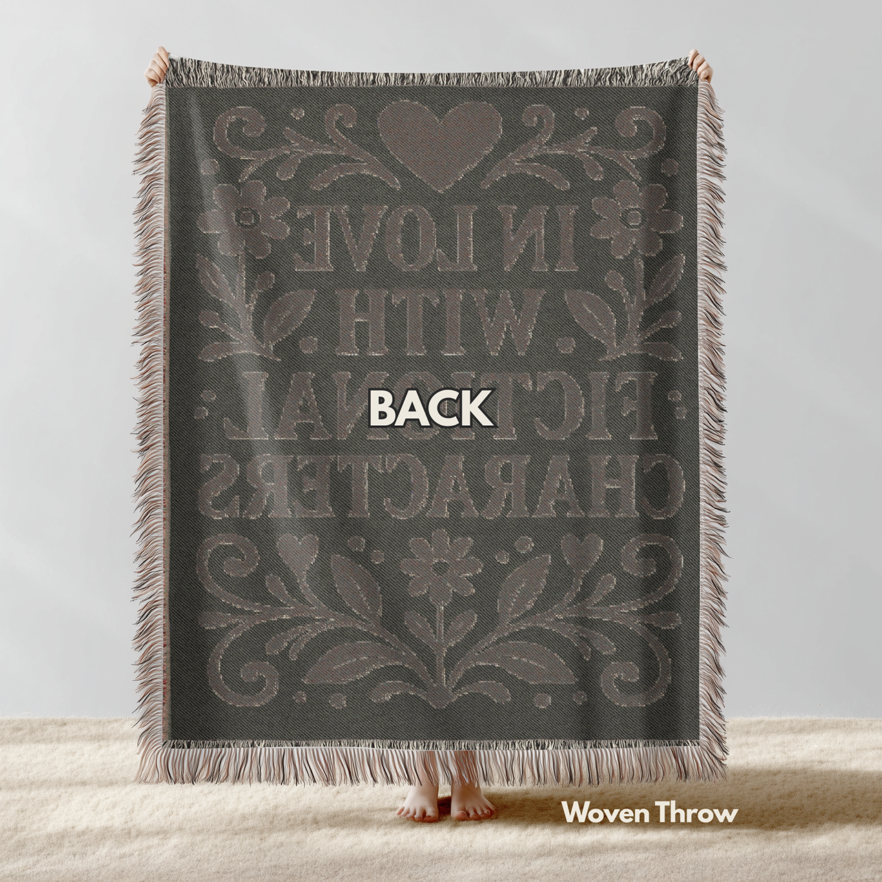In Love With Fictional Characters Woven Blanket: Book Lover Gift product thumbnail image