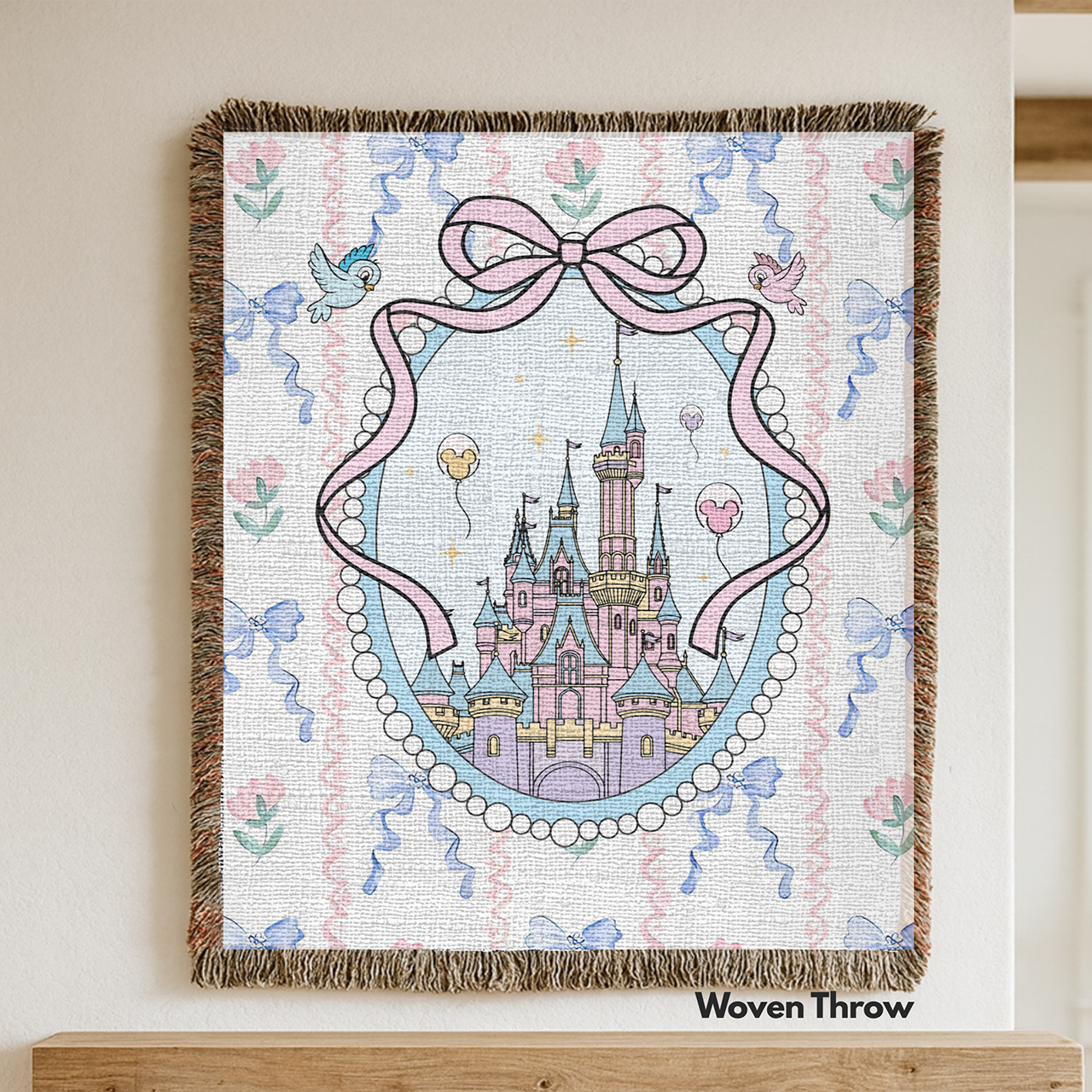 Happiest Place on Earth Castle: Disney-Inspire Woven Throw Blanket