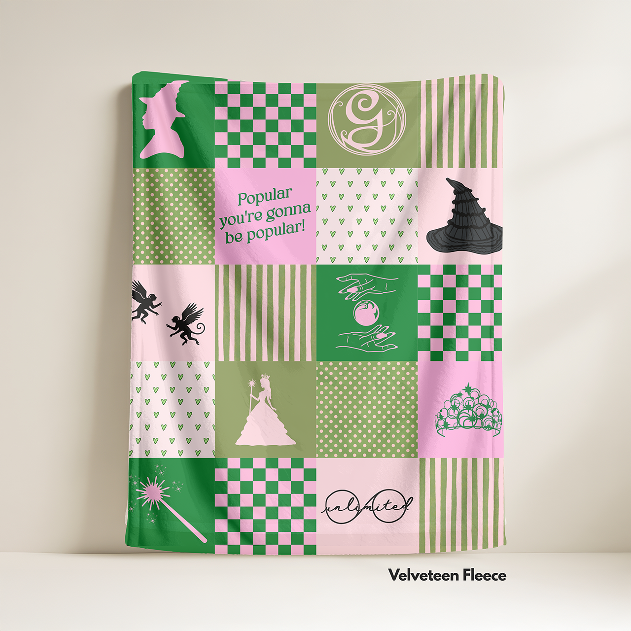 Wicked: Movie-Inspired Velveteen Fleece Blanket