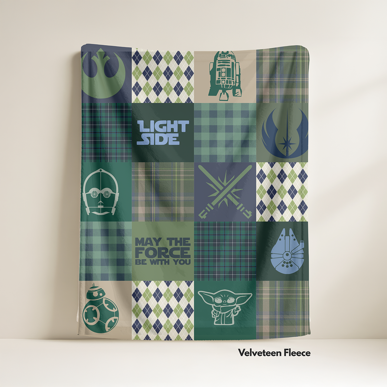 Light Side Blanket: Velveteen Fleece Blanket Light Side Blanket: Velveteen Fleece Blanket