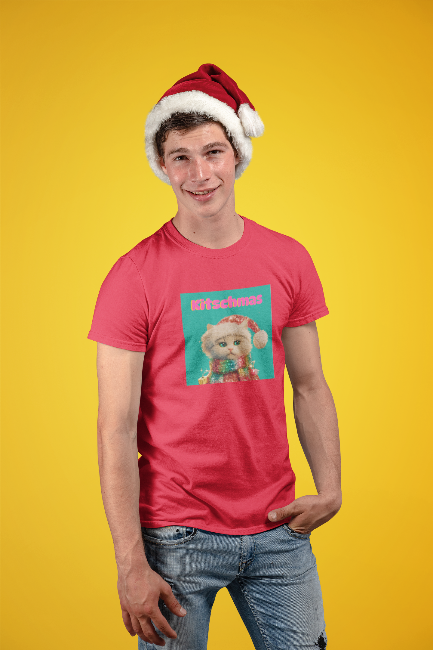 "Kitshmas" Sequin Cat T-Shirt product thumbnail image "Kitshmas" Sequin Cat T-Shirt product thumbnail image