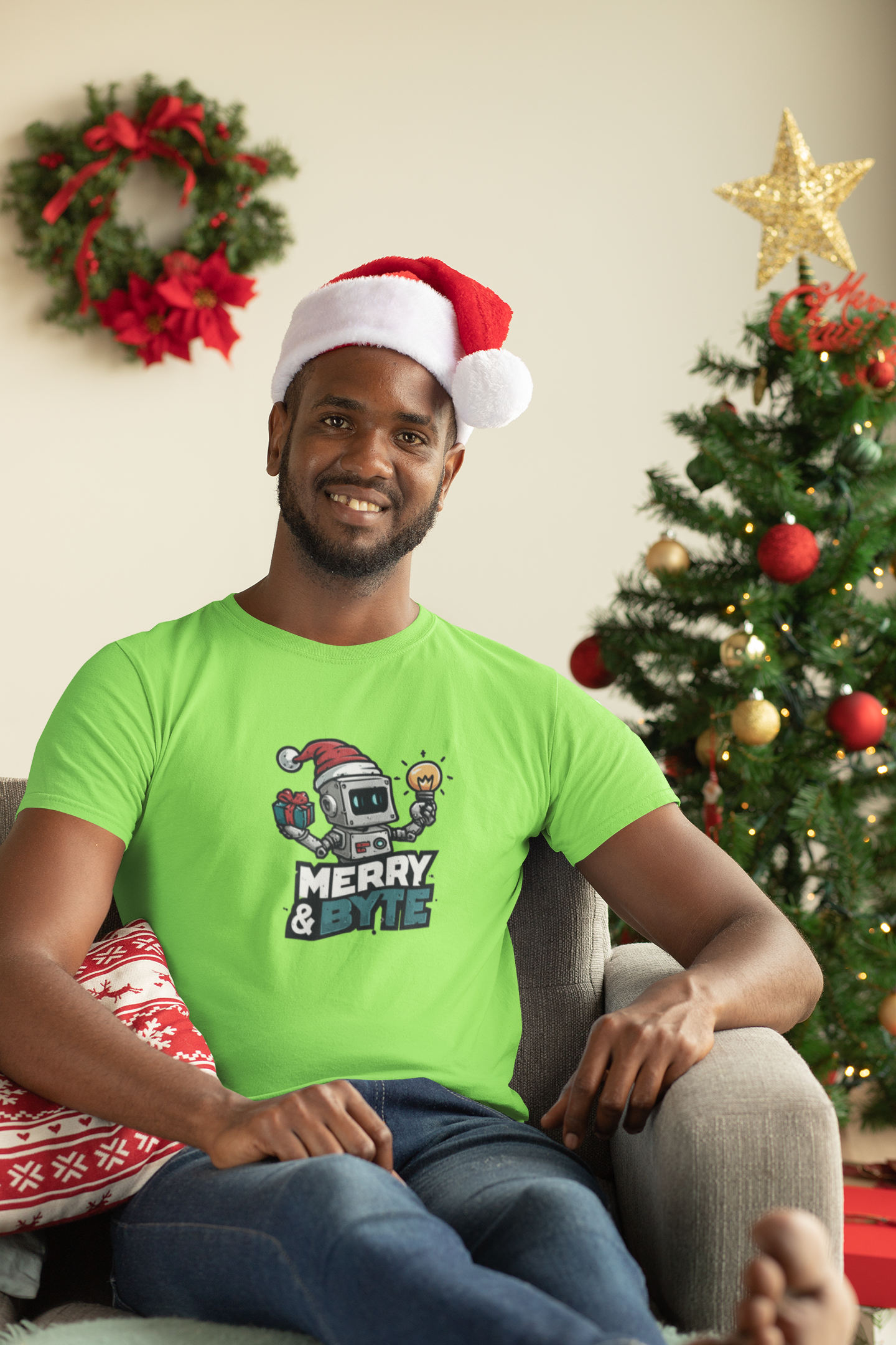 Merry & Byte Holiday Robot T-Shirt product thumbnail image Merry & Byte Holiday Robot T-Shirt product thumbnail image