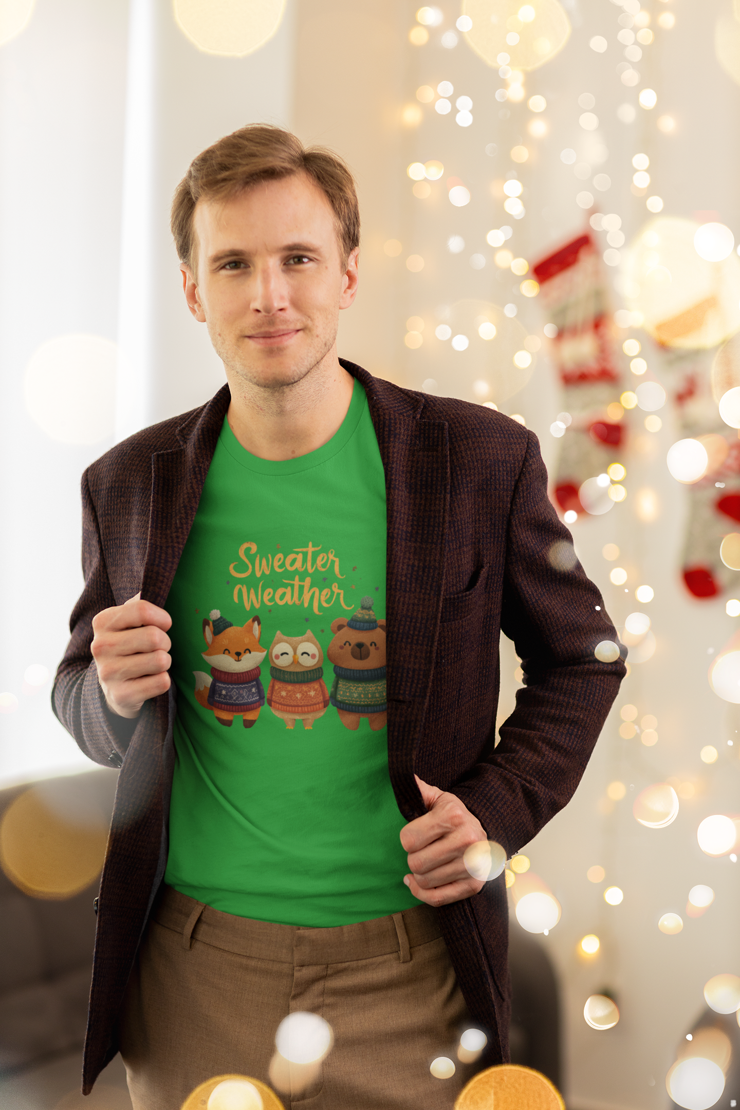 Sweater Weather" Woodland Animals T-Shirt product thumbnail image Sweater Weather" Woodland Animals T-Shirt product thumbnail image