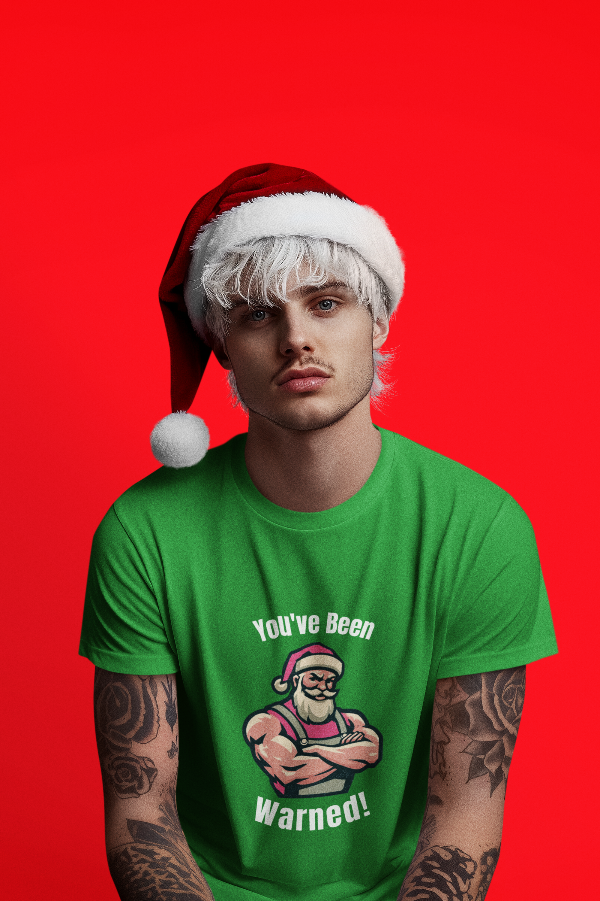 Buff Santa "You've Been Warned!" T-Shirt product thumbnail image Buff Santa "You've Been Warned!" T-Shirt product thumbnail image