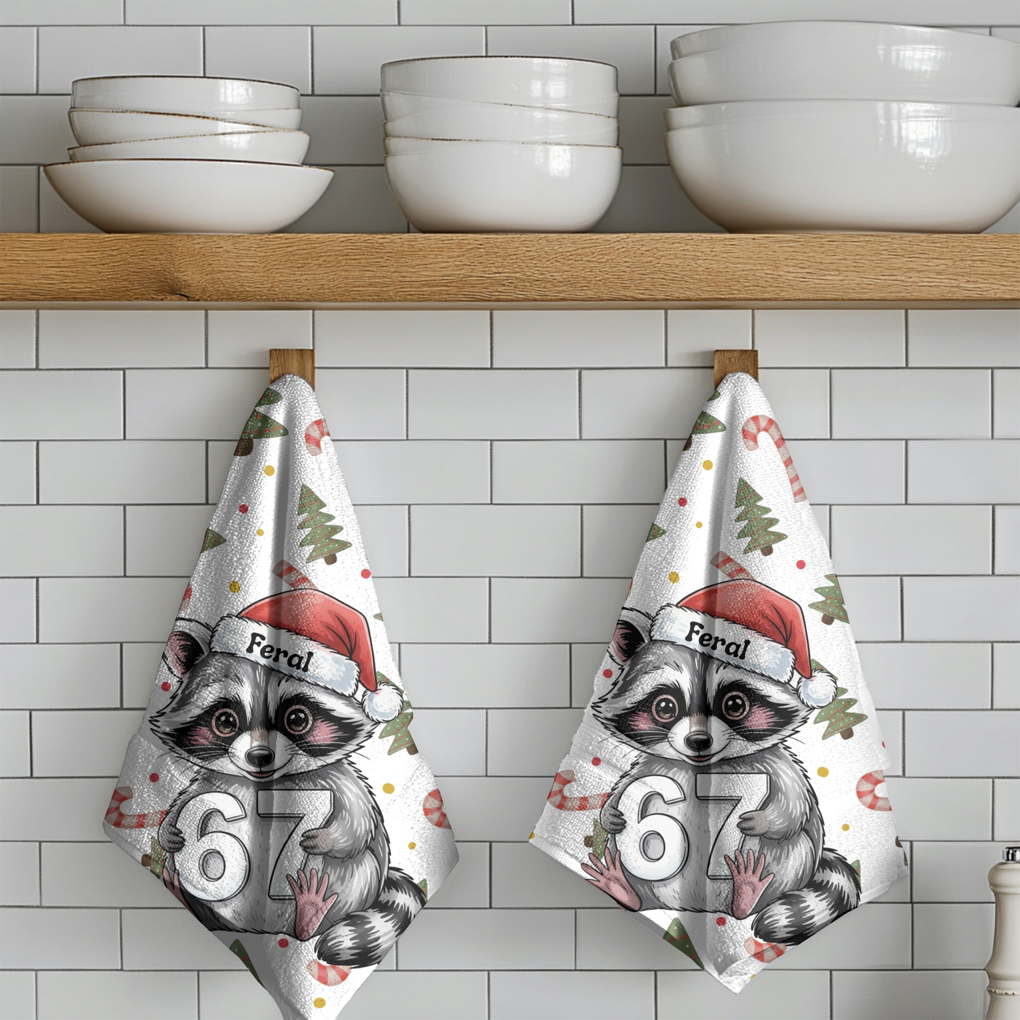 Feral Racoon 6 7 Christmas Cute Holiday Raccoon Hand Towel with Santa Hat – Festive Kitchen Decor product thumbnail image Feral Racoon 6 7 Christmas Cute Holiday Raccoon Hand Towel with Santa Hat – Festive Kitchen Decor product thumbnail image