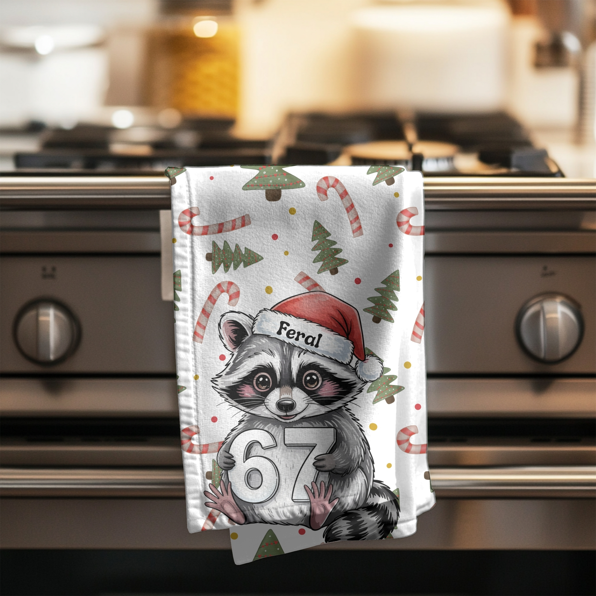 Feral Racoon 6 7 Christmas Cute Holiday Raccoon Hand Towel with Santa Hat – Festive Kitchen Decor product thumbnail image Feral Racoon 6 7 Christmas Cute Holiday Raccoon Hand Towel with Santa Hat – Festive Kitchen Decor product thumbnail image