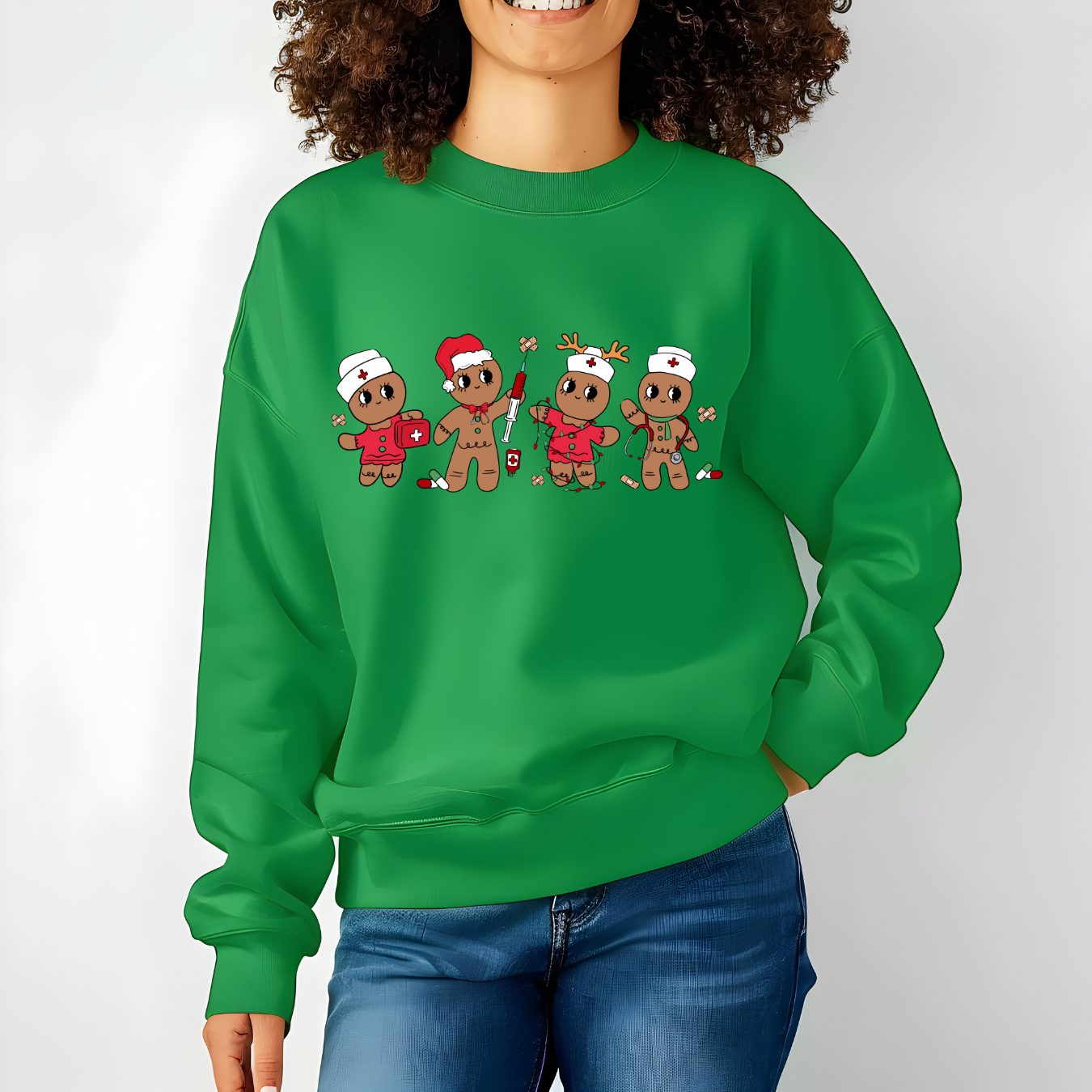 Christmas Nurse Gingerbread Sweatshirt - Unisex Christmas Nurse Gingerbread Sweatshirt - Unisex