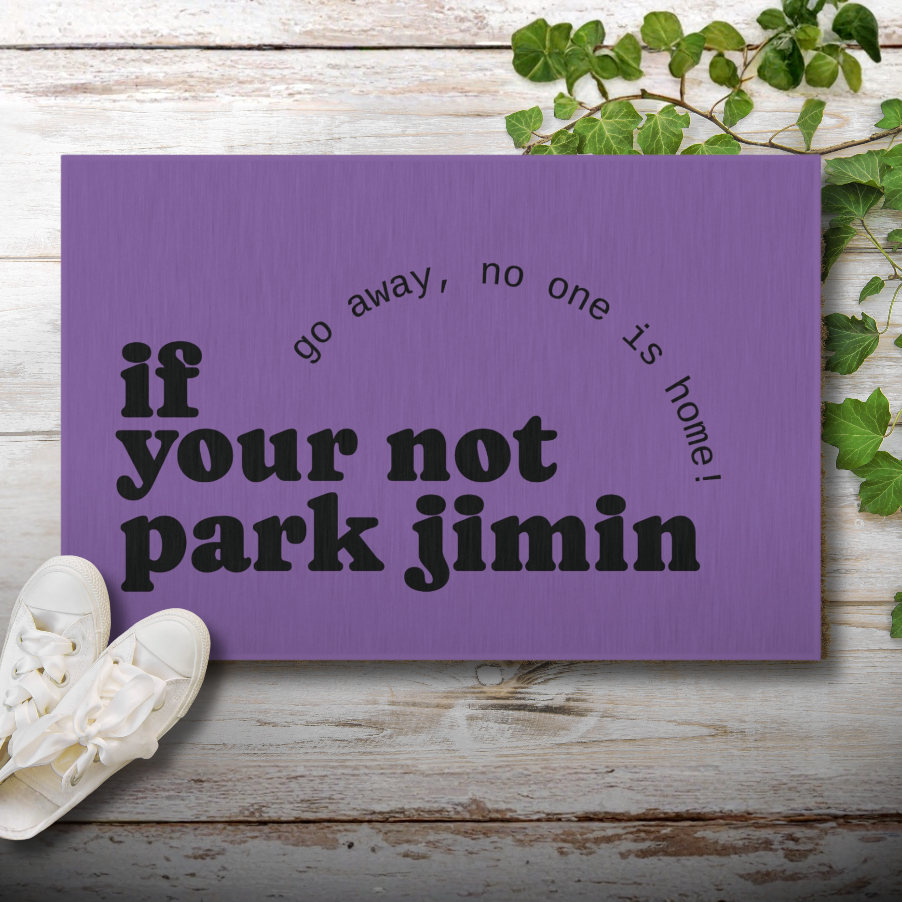If You’re Not Park Jimin Doormat – BTS ARMY Purple Welcome Mat, Funny K-Pop Front Door Rug, Bangtan Sonyeondan Fan Gift