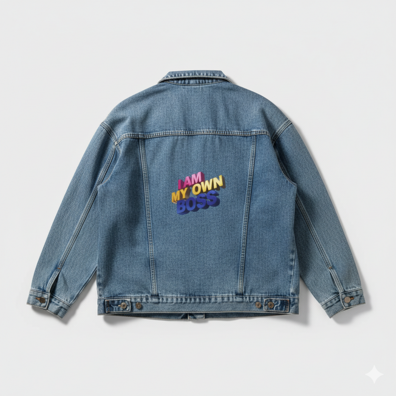 Empowering Women's Denim Jacket - "I AM MY OWN BOSS" product thumbnail image Empowering Women's Denim Jacket - "I AM MY OWN BOSS" product thumbnail image
