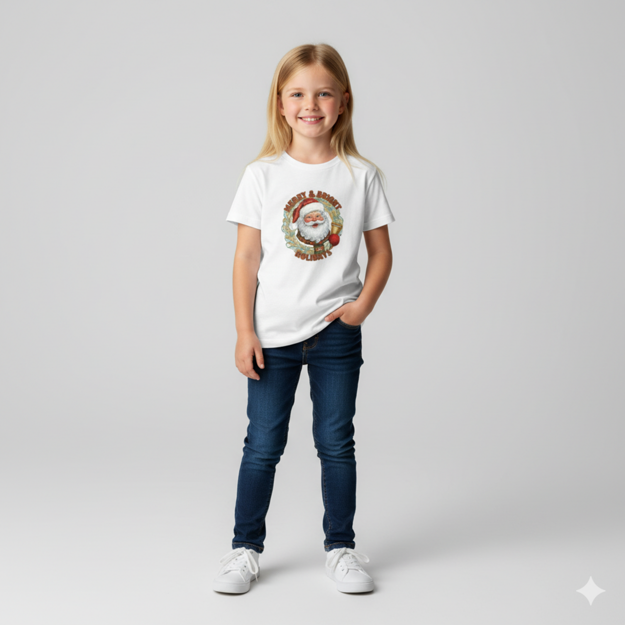Santa Christmas Kids Tee - Celebrate the Holiday Spirit! product thumbnail image Santa Christmas Kids Tee - Celebrate the Holiday Spirit! product thumbnail image