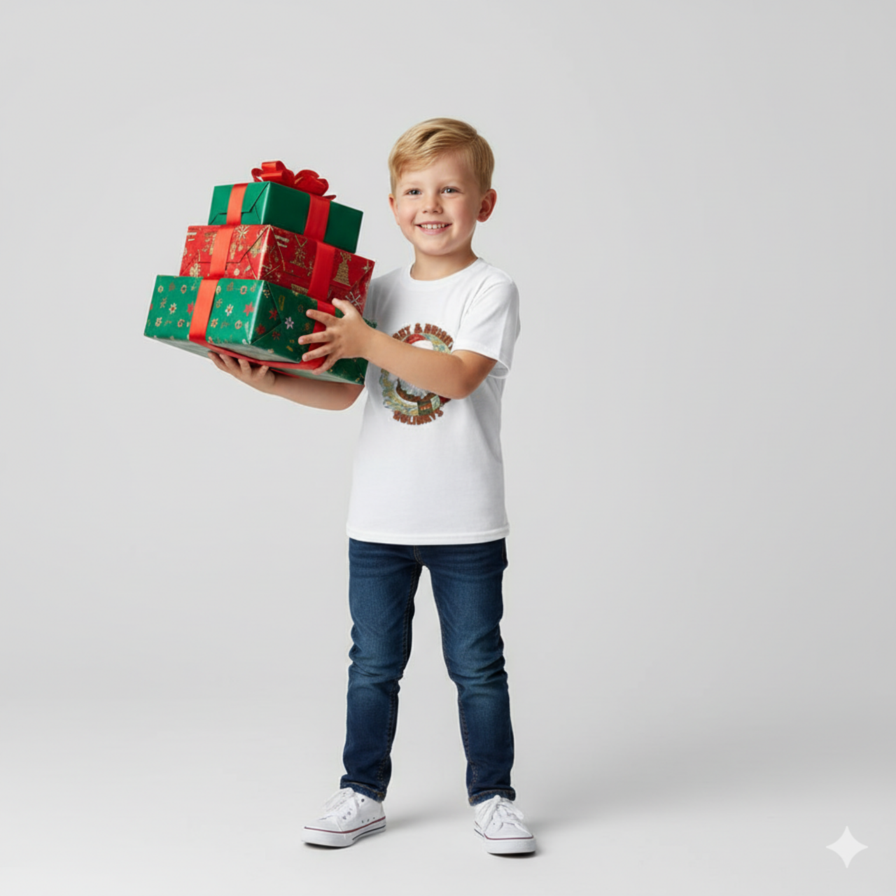 Santa Christmas Kids Tee - Celebrate the Holiday Spirit! product thumbnail image Santa Christmas Kids Tee - Celebrate the Holiday Spirit! product thumbnail image