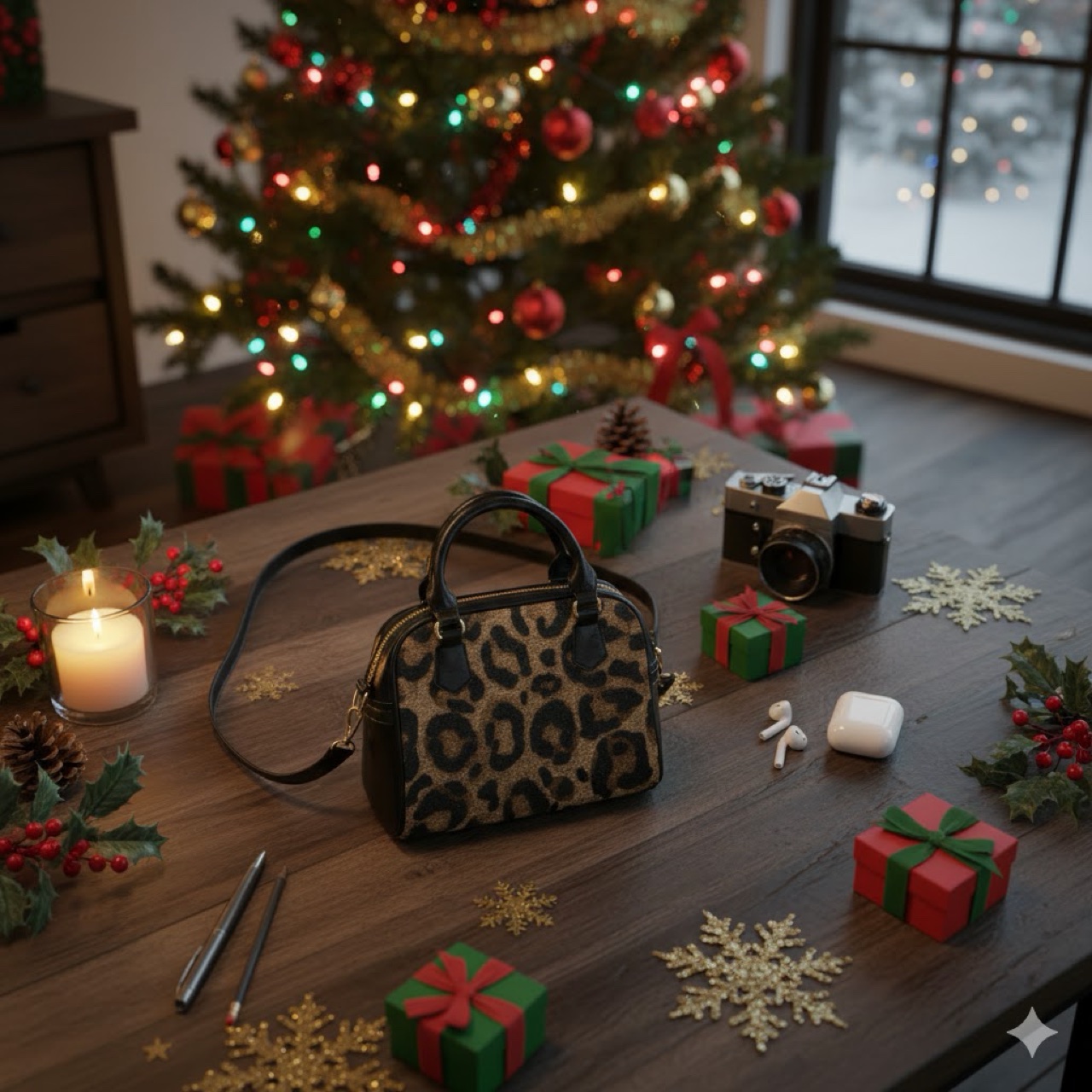 Leopard Print Shoulder Handbag