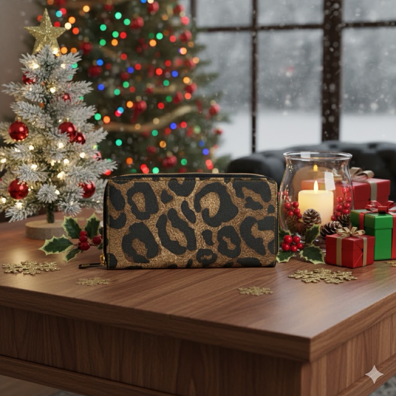 Leopard Print Zipper Wallet