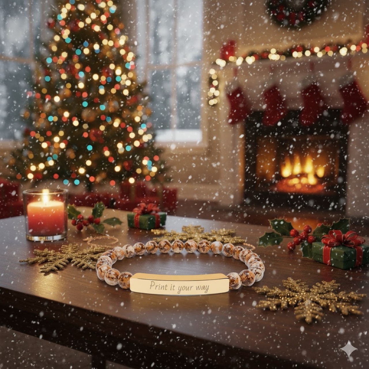 Customized Natural Stone Stretch Bar Bracelet product thumbnail image