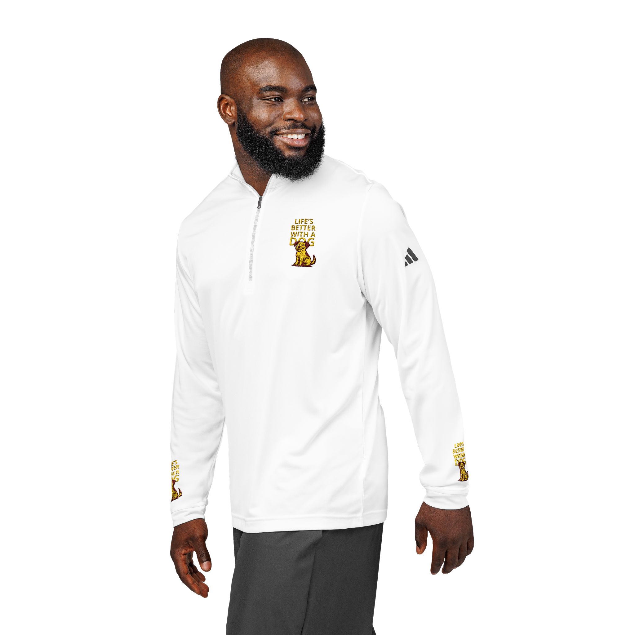 Adidas® Quirky Quarter-Zip Pullover with Embroidery product thumbnail image