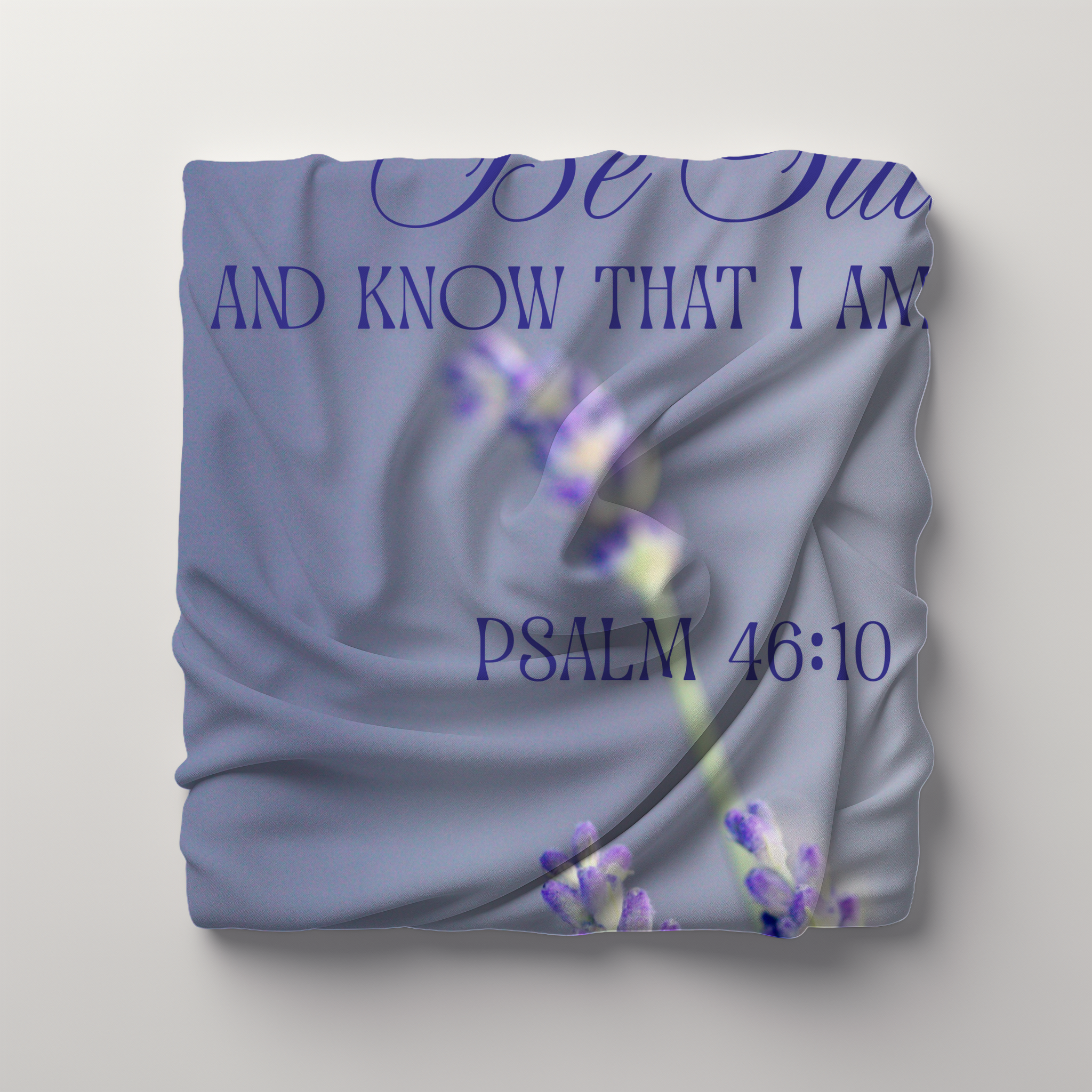 Inspirational Lightweight Velveteen Plushie Blanket featuring a Bible Verse Scriptural Psalm 46:10, Christian Lightweight Plushie Throw product thumbnail image