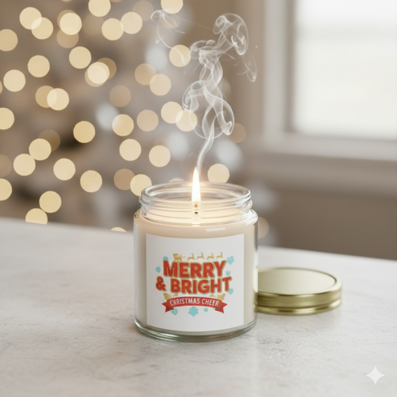 Christmas Cheer Scented Candle - Merry & Bright Coconut Apricot Wax product thumbnail image Christmas Cheer Scented Candle - Merry & Bright Coconut Apricot Wax product thumbnail image