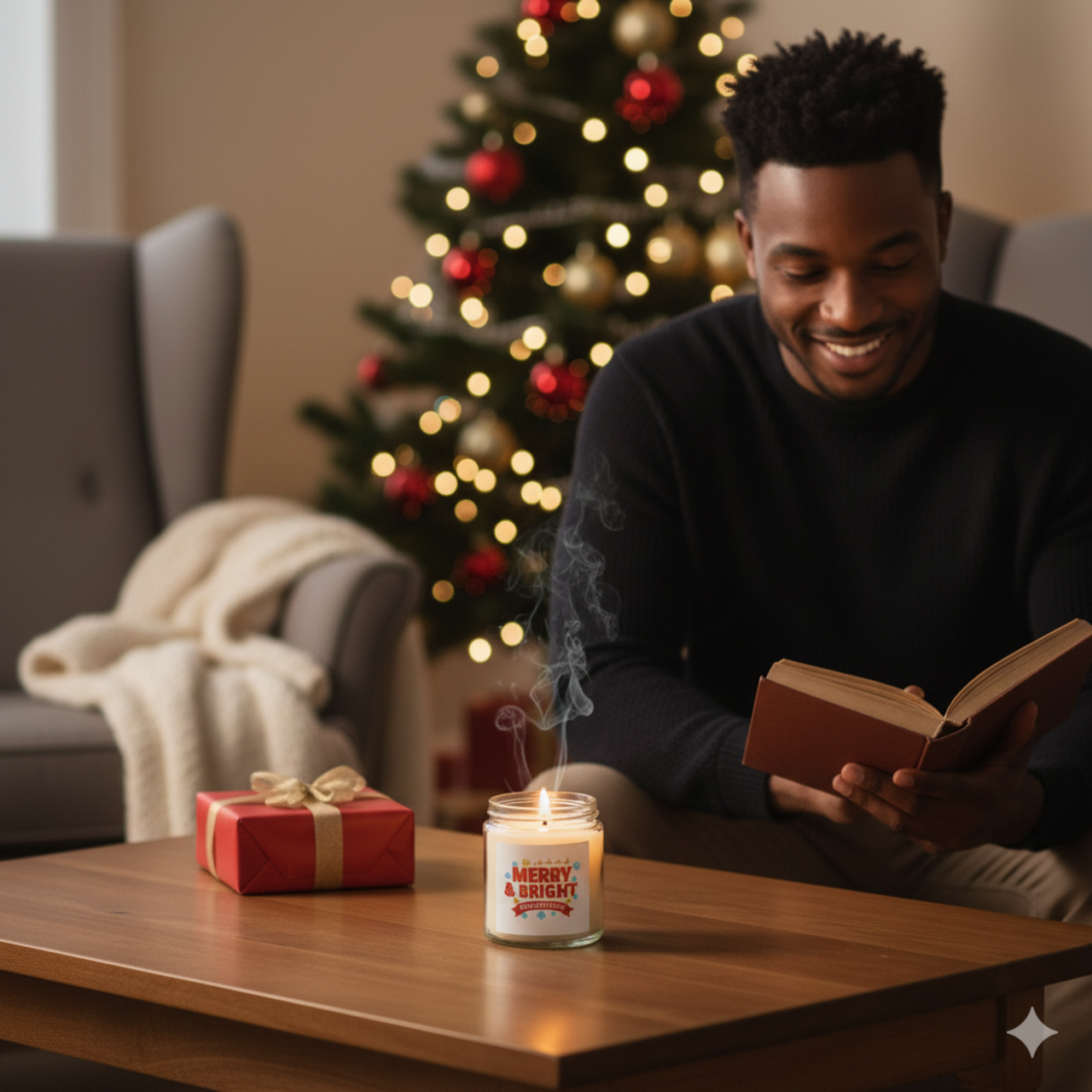 Christmas Cheer Scented Candle - Merry & Bright Coconut Apricot Wax product thumbnail image Christmas Cheer Scented Candle - Merry & Bright Coconut Apricot Wax product thumbnail image