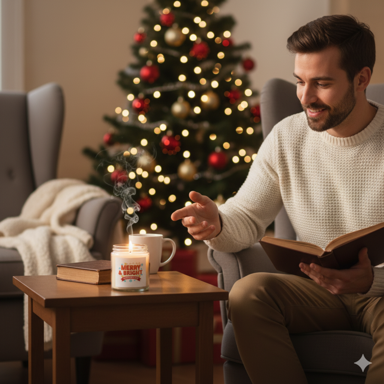 Christmas Cheer Scented Candle - Merry & Bright Coconut Apricot Wax product thumbnail image Christmas Cheer Scented Candle - Merry & Bright Coconut Apricot Wax product thumbnail image