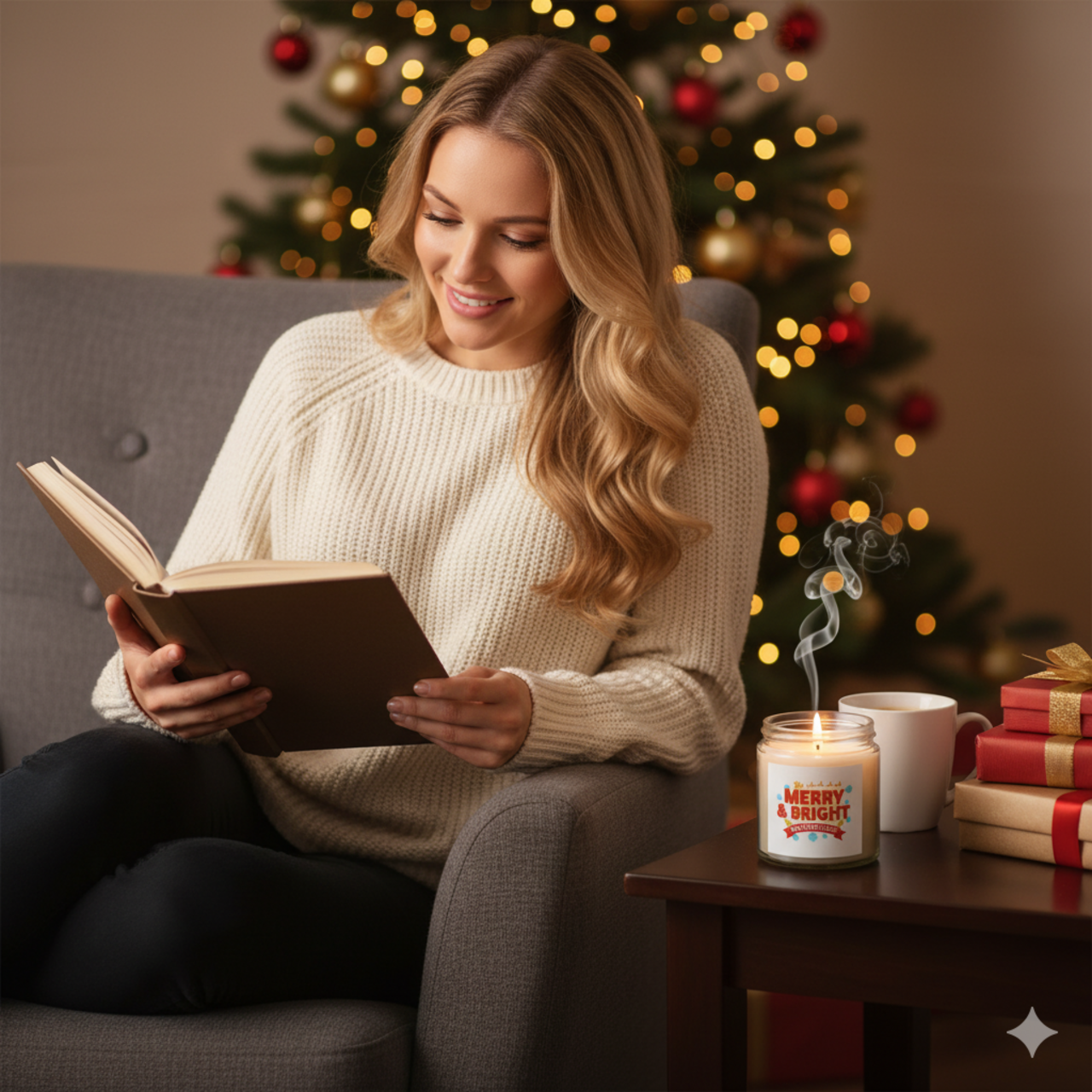 Christmas Cheer Scented Candle - Merry & Bright Coconut Apricot Wax product thumbnail image Christmas Cheer Scented Candle - Merry & Bright Coconut Apricot Wax product thumbnail image