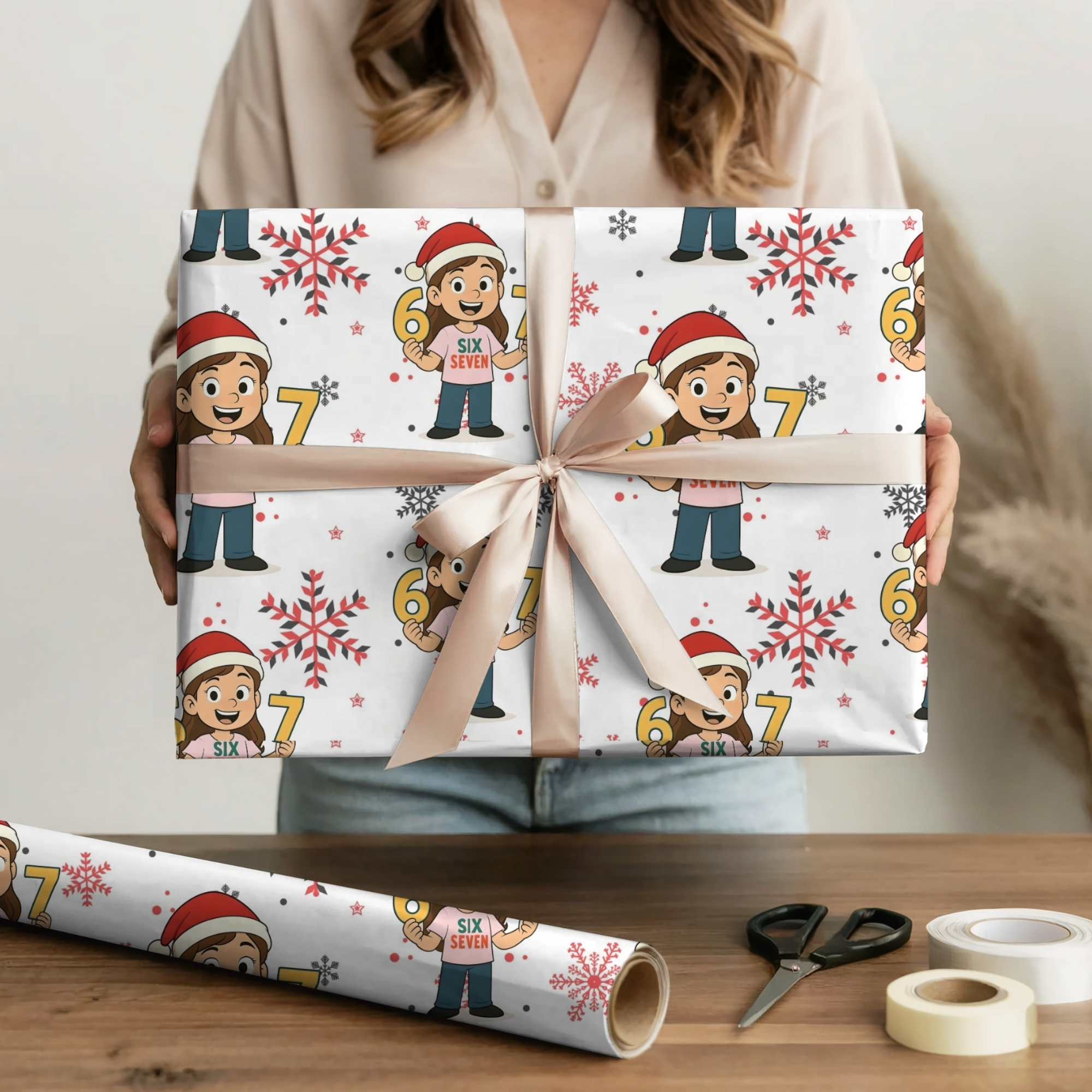 67 Wrapping Paper Fun Holiday Wrapping Paper Roll - Colorful Christmas Gift Wrap