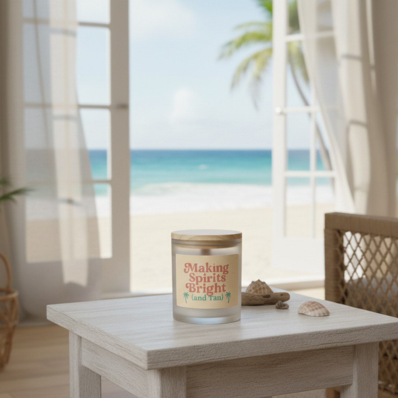 🌴 Making Spirits Bright (and Tan) – Coastal Holiday Candle product thumbnail image 🌴 Making Spirits Bright (and Tan) – Coastal Holiday Candle product thumbnail image