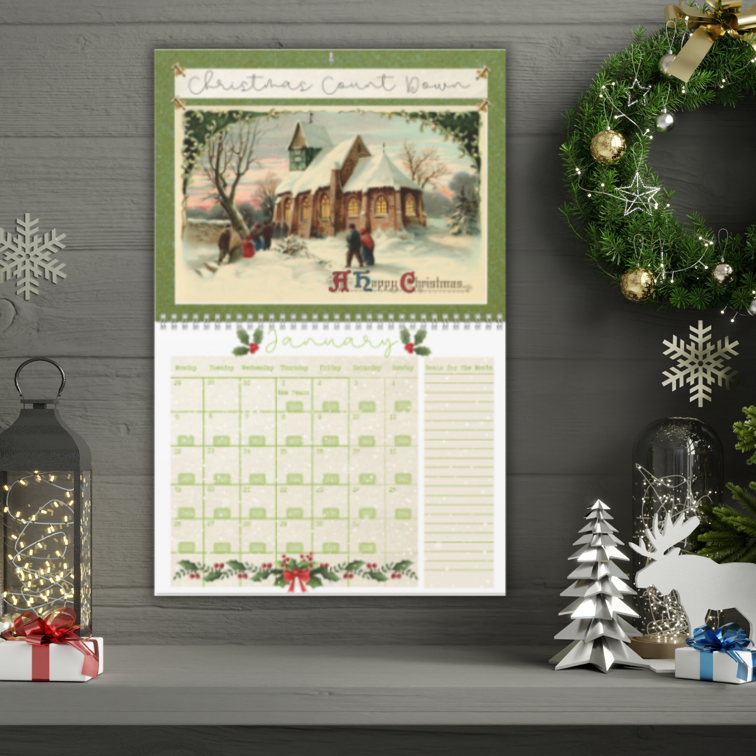 Vintage Christmas 2026 Countdown Wall Calendar, Religious  product thumbnail image