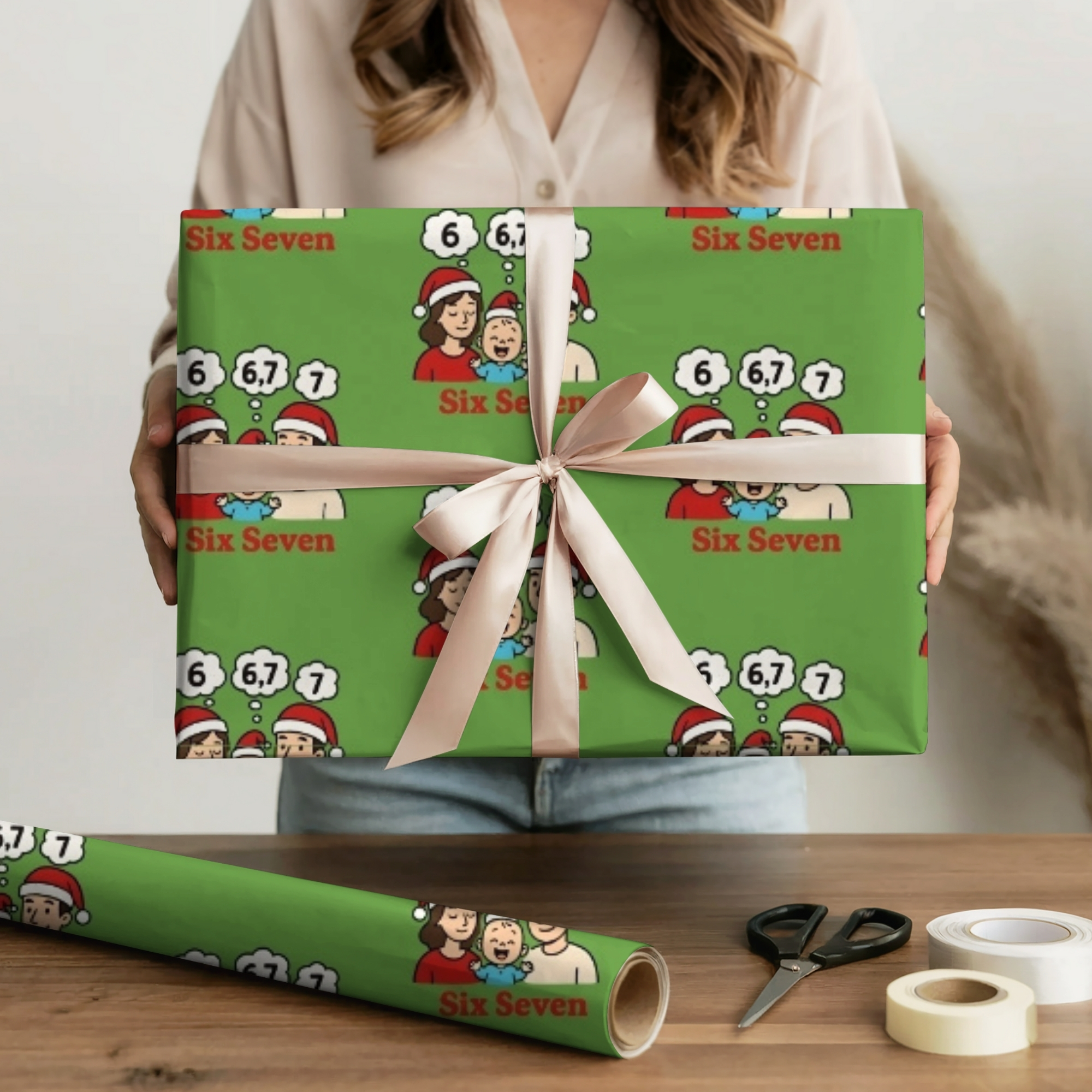 67 Wrapping Paper Festive Holiday Wrapping Paper Roll Six Seven Gift Wrap product thumbnail image 67 Wrapping Paper Festive Holiday Wrapping Paper Roll Six Seven Gift Wrap product thumbnail image