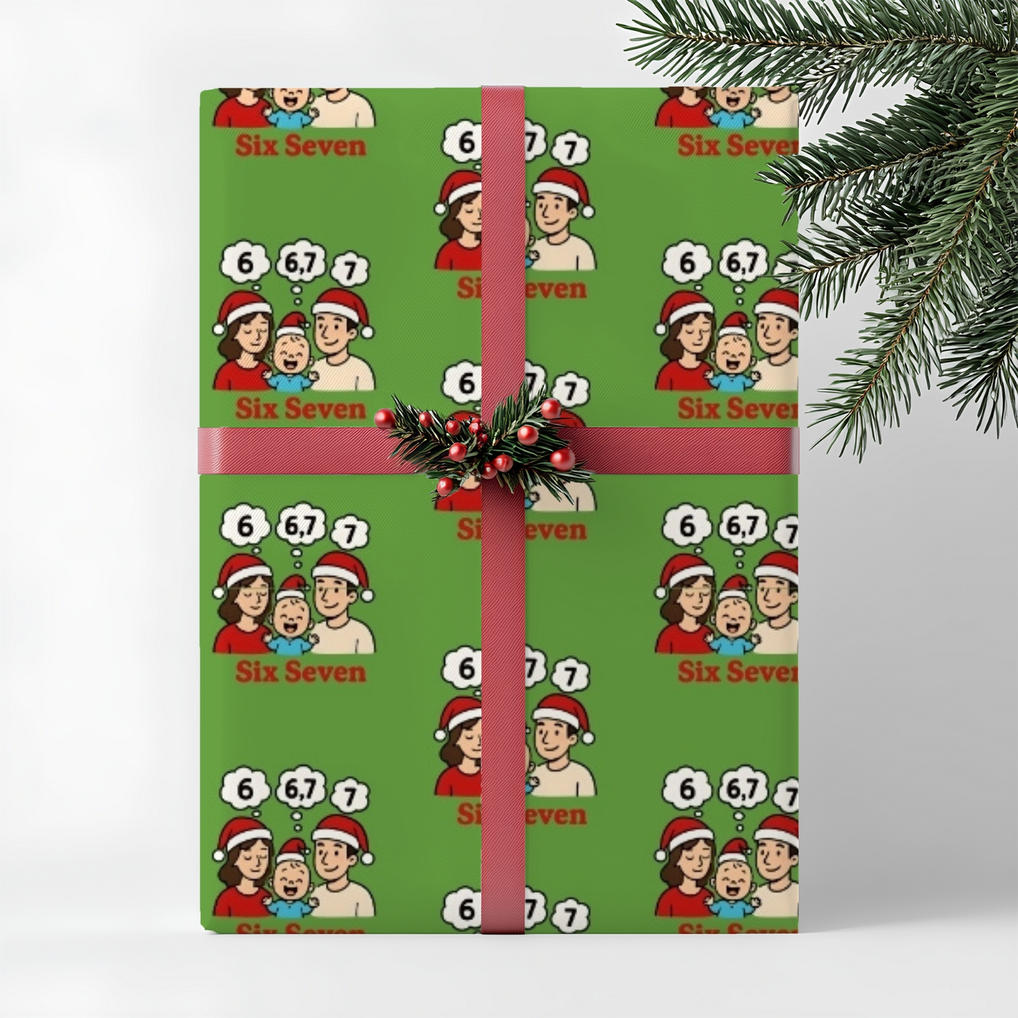 67 Wrapping Paper Festive Holiday Wrapping Paper Roll Six Seven Gift Wrap product thumbnail image 67 Wrapping Paper Festive Holiday Wrapping Paper Roll Six Seven Gift Wrap product thumbnail image