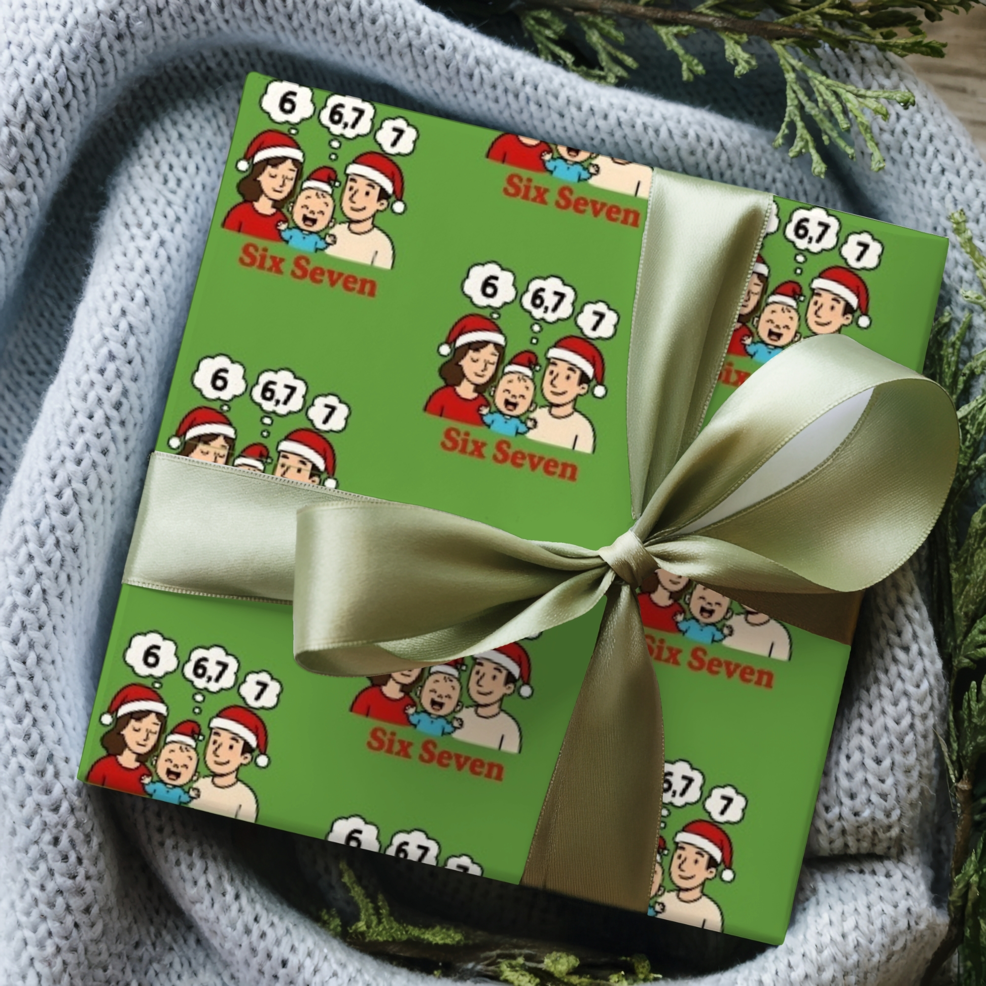 67 Wrapping Paper Festive Holiday Wrapping Paper Roll Six Seven Gift Wrap product thumbnail image 67 Wrapping Paper Festive Holiday Wrapping Paper Roll Six Seven Gift Wrap product thumbnail image