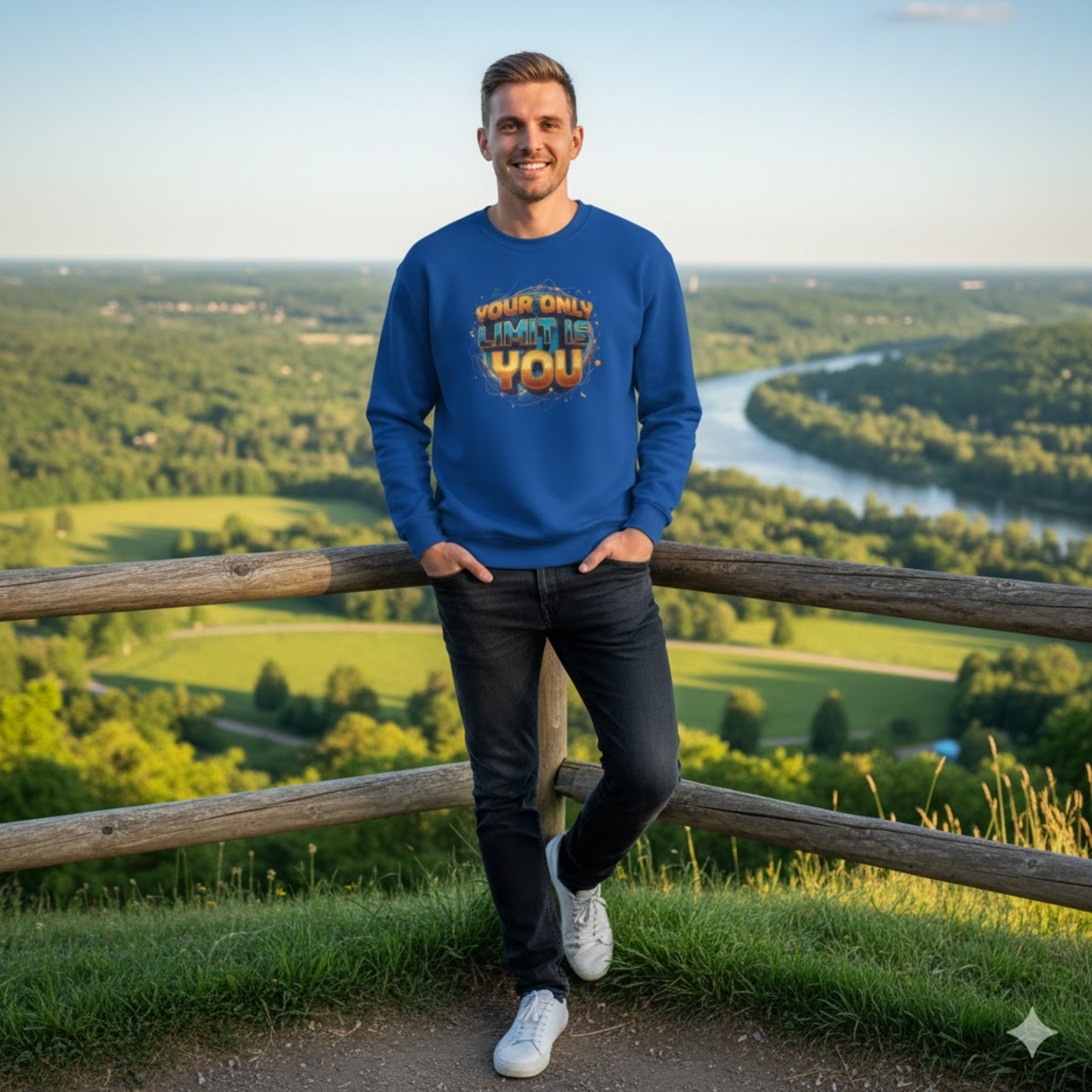 Inspirational Quote Sweatshirt - "Your Only Limit is You" - Unisex Heavy Blend™ product thumbnail image Inspirational Quote Sweatshirt - "Your Only Limit is You" - Unisex Heavy Blend™ product thumbnail image