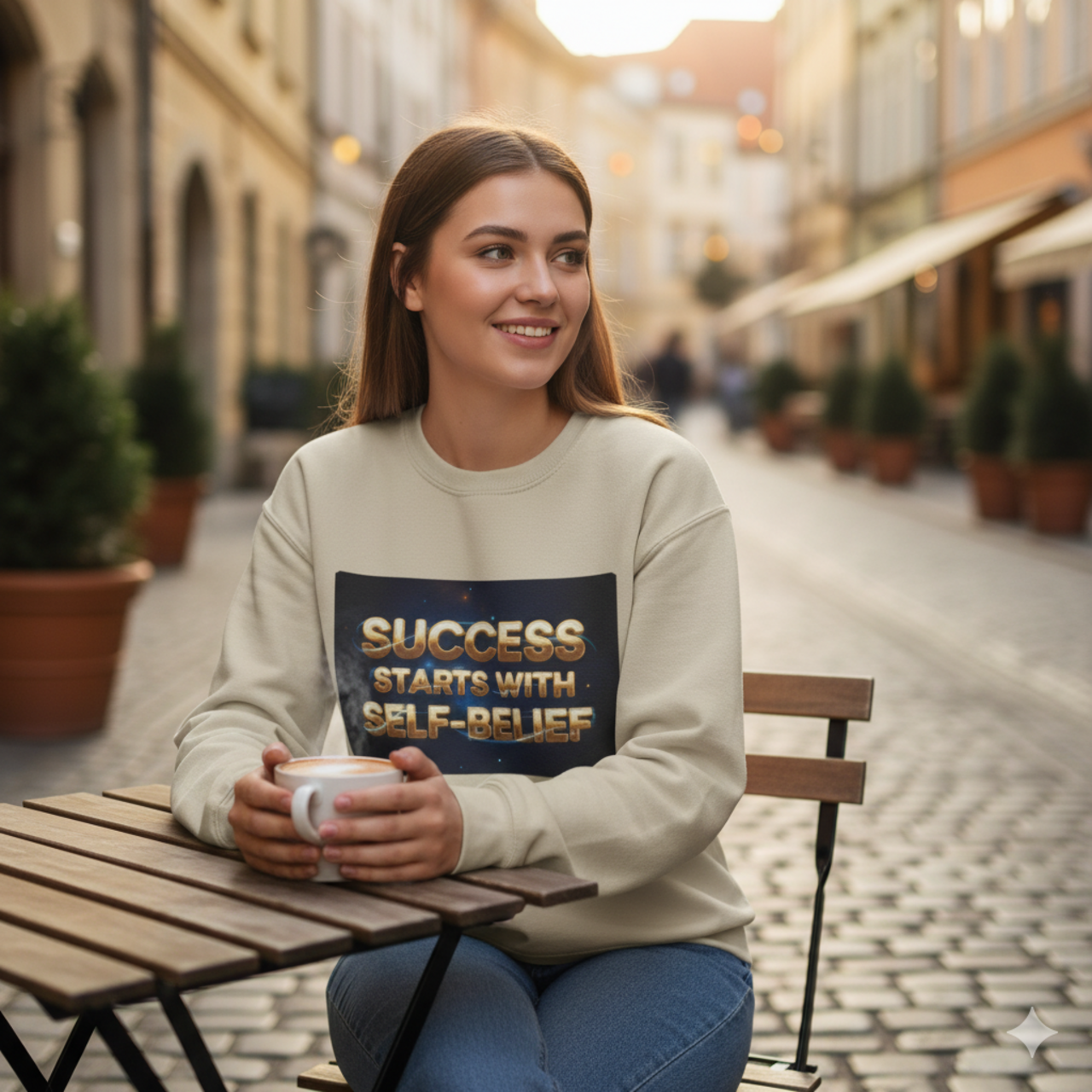 Inspirational Success Crewneck Sweatshirt - Self-Belief Quote Apparel product thumbnail image Inspirational Success Crewneck Sweatshirt - Self-Belief Quote Apparel product thumbnail image