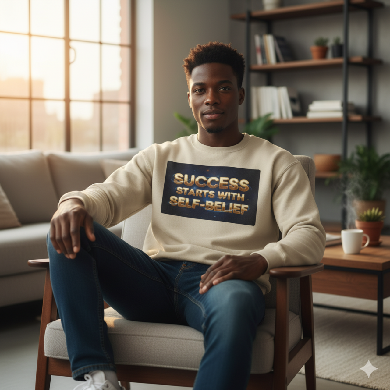Inspirational Success Crewneck Sweatshirt - Self-Belief Quote Apparel product thumbnail image Inspirational Success Crewneck Sweatshirt - Self-Belief Quote Apparel product thumbnail image