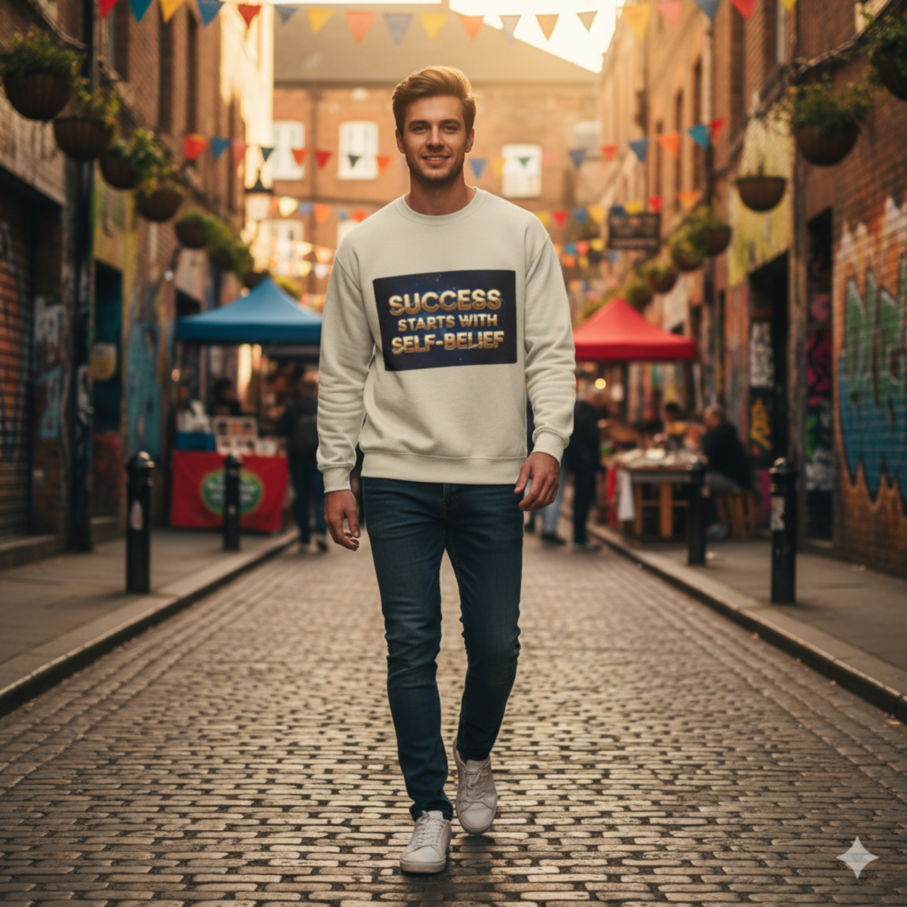 Inspirational Success Crewneck Sweatshirt - Self-Belief Quote Apparel product thumbnail image