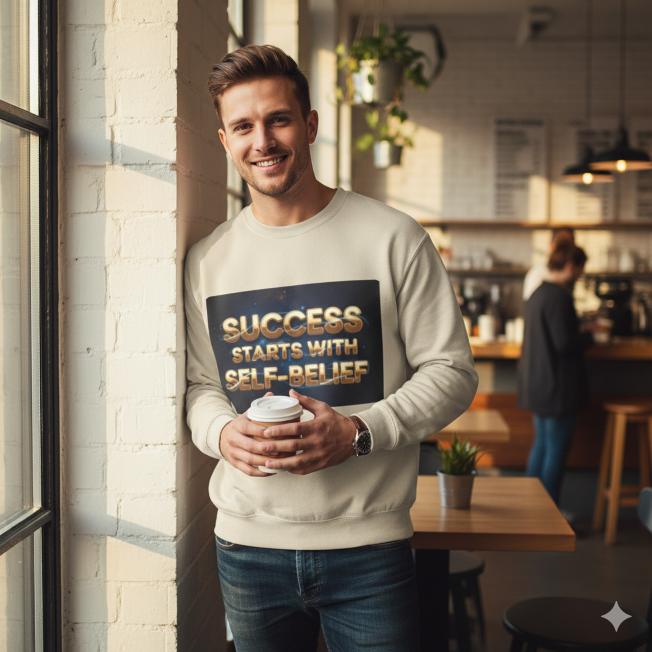 Inspirational Success Crewneck Sweatshirt - Self-Belief Quote Apparel product thumbnail image Inspirational Success Crewneck Sweatshirt - Self-Belief Quote Apparel product thumbnail image