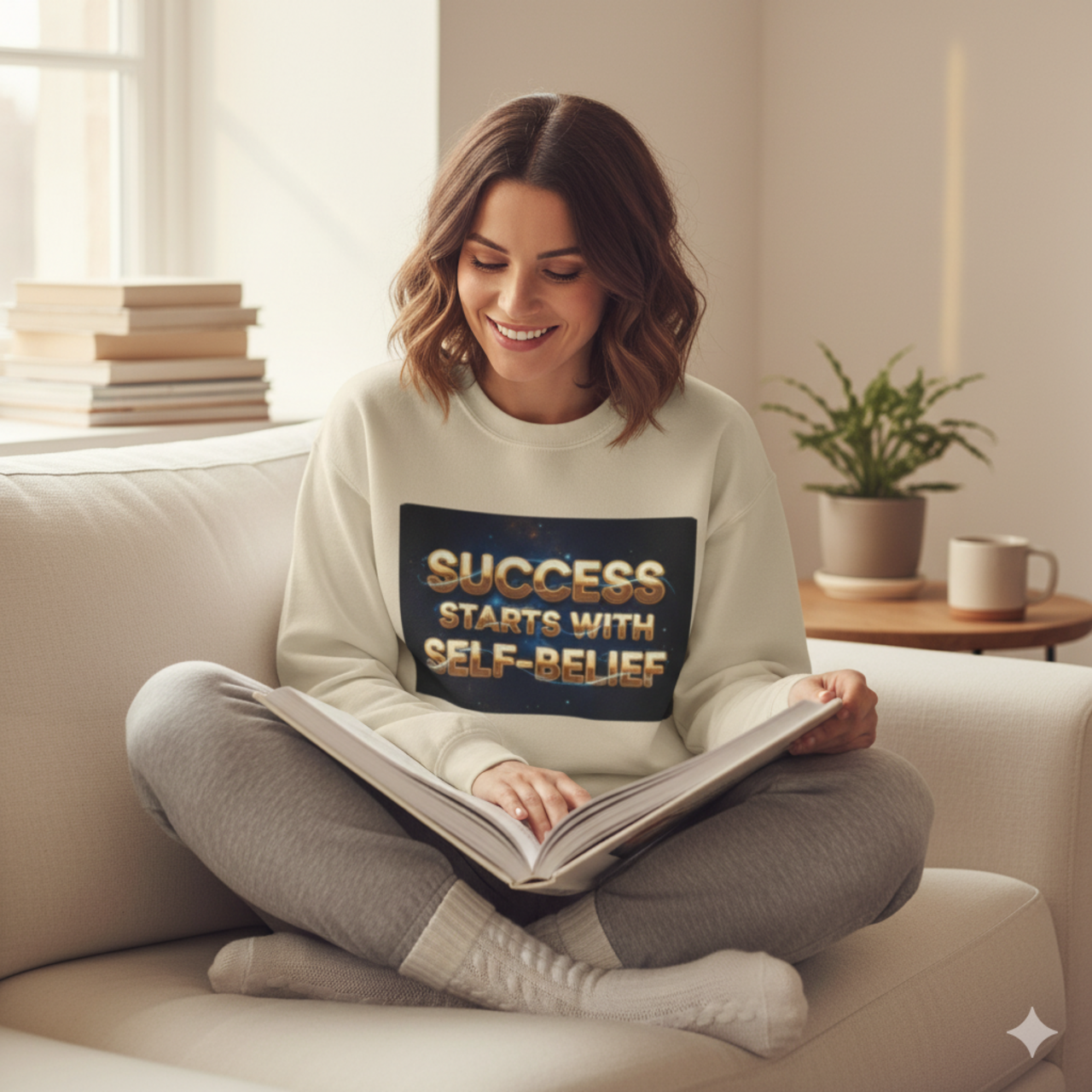 Inspirational Success Crewneck Sweatshirt - Self-Belief Quote Apparel product thumbnail image Inspirational Success Crewneck Sweatshirt - Self-Belief Quote Apparel product thumbnail image