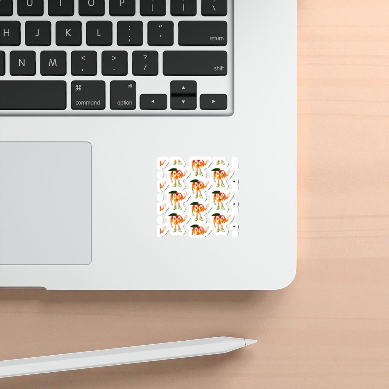 Peaches Mascot Die-Cut Stickers