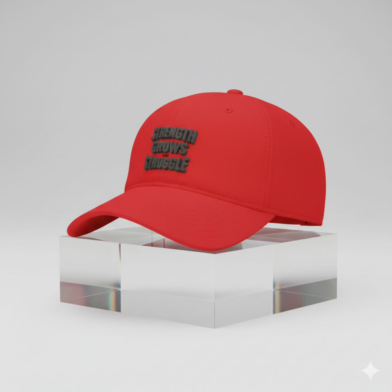 Red Low Profile Baseball Cap - "Strength Grows in Struggle" product thumbnail image Red Low Profile Baseball Cap - "Strength Grows in Struggle" product thumbnail image