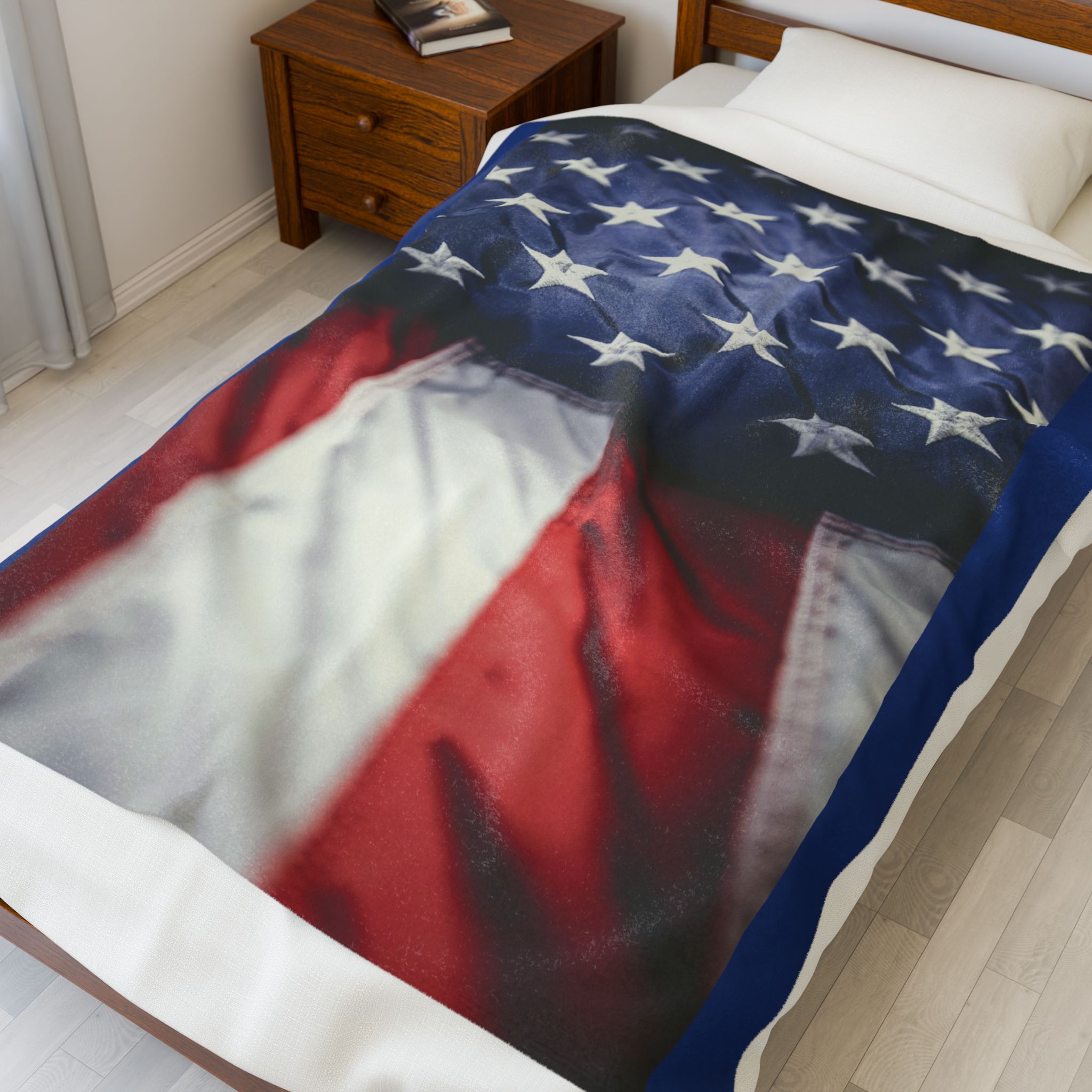 American Flag Velveteen Plush Blanket, Patriotic Lightweight throw, Inspirational Liberty United States Comfort Plushie product thumbnail image American Flag Velveteen Plush Blanket, Patriotic Lightweight throw, Inspirational Liberty United States Comfort Plushie product thumbnail image