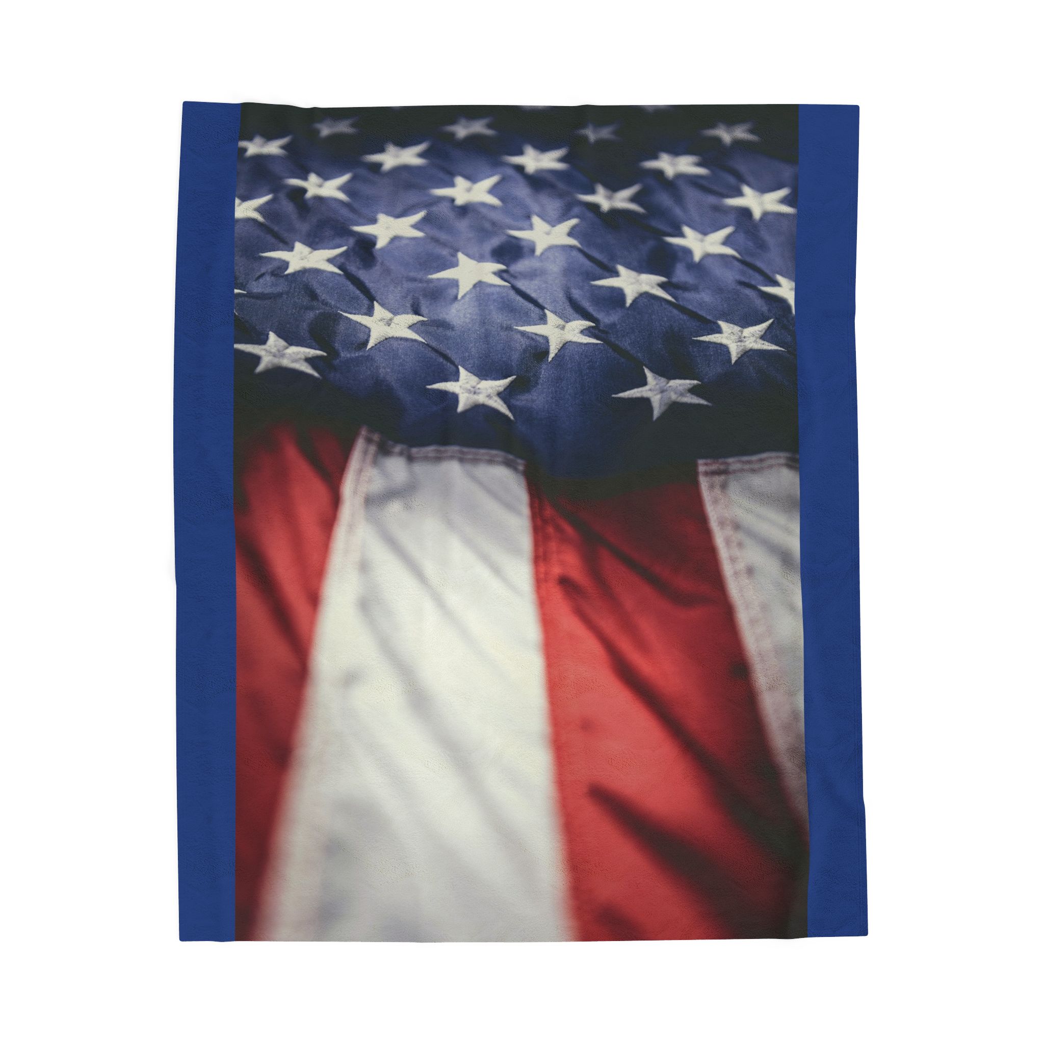 American Flag Velveteen Plush Blanket, Patriotic Lightweight throw, Inspirational Liberty United States Comfort Plushie product thumbnail image