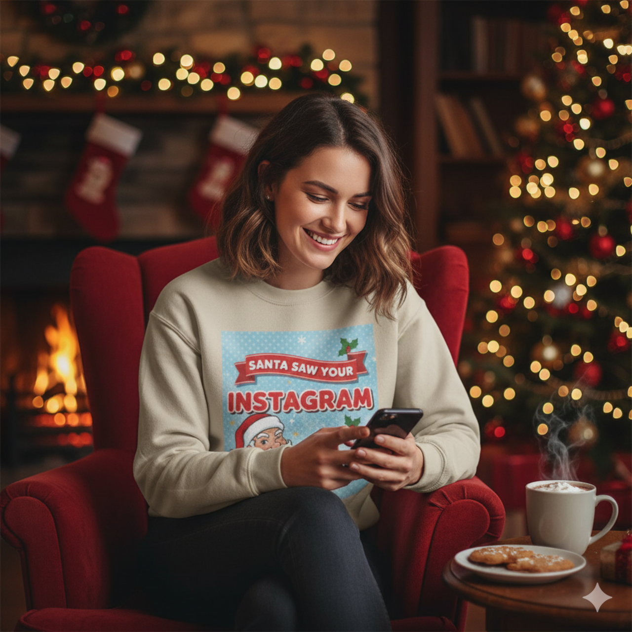 Santa Saw Your Instagram Sweatshirt - Festive Unisex Crewneck for Holiday Cheer product thumbnail image Santa Saw Your Instagram Sweatshirt - Festive Unisex Crewneck for Holiday Cheer product thumbnail image