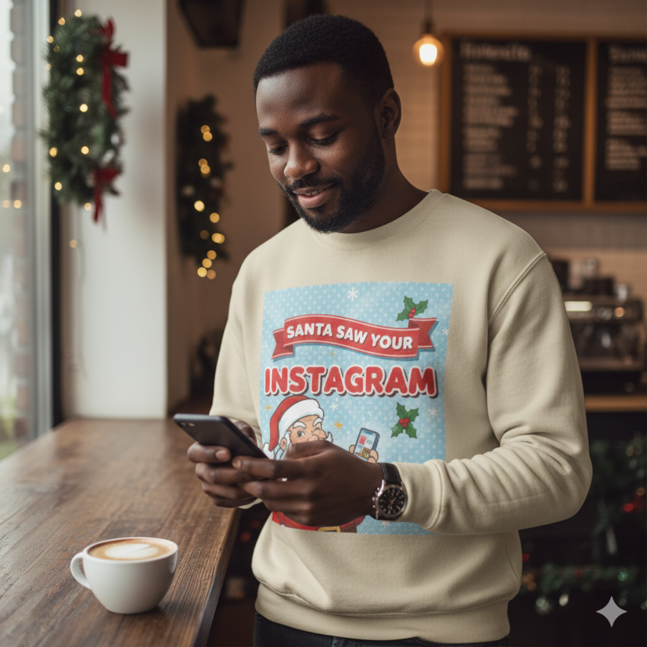 Santa Saw Your Instagram Sweatshirt - Festive Unisex Crewneck for Holiday Cheer product thumbnail image Santa Saw Your Instagram Sweatshirt - Festive Unisex Crewneck for Holiday Cheer product thumbnail image