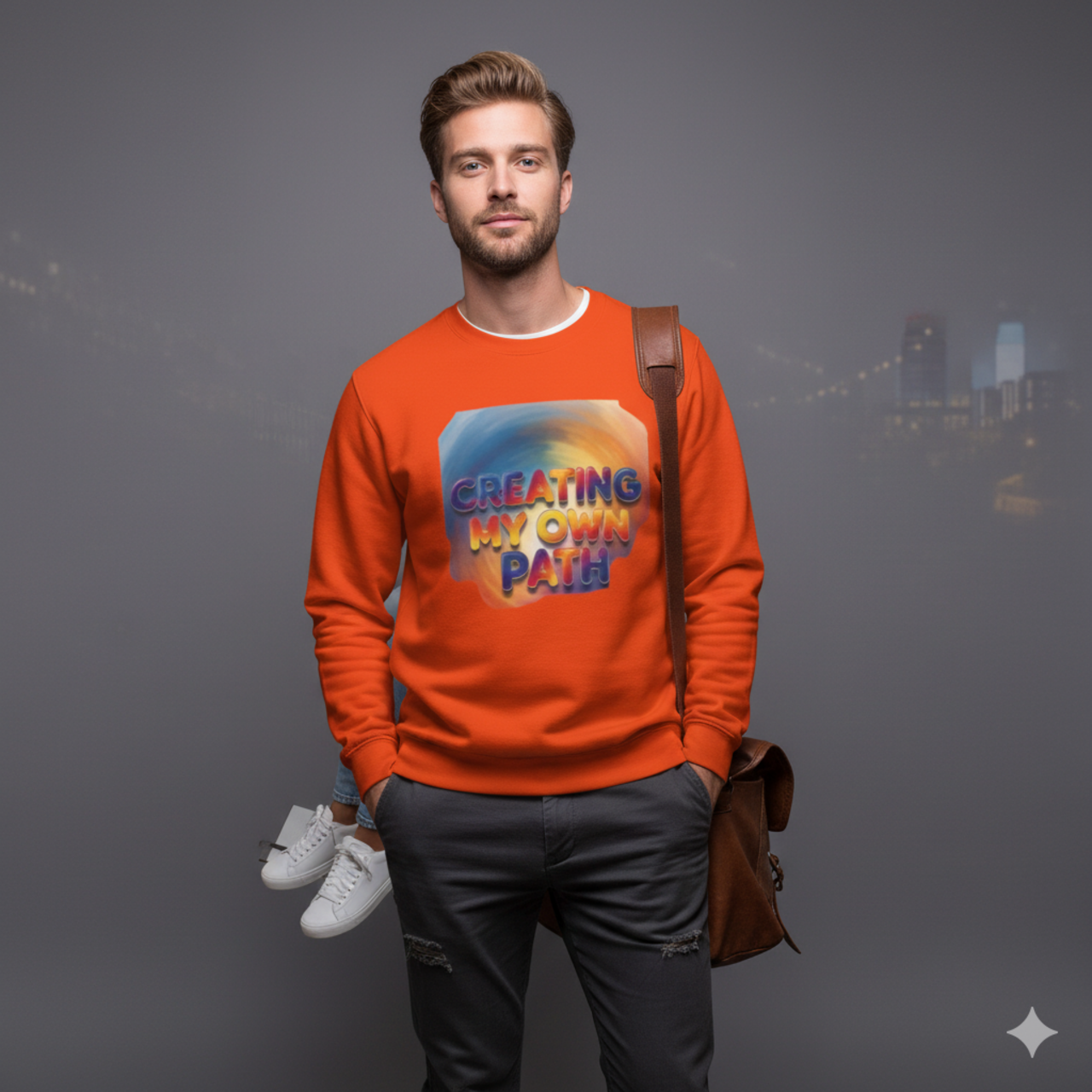 Inspirational Unisex Crewneck Sweatshirt - "Creating My Own Path" product thumbnail image Inspirational Unisex Crewneck Sweatshirt - "Creating My Own Path" product thumbnail image