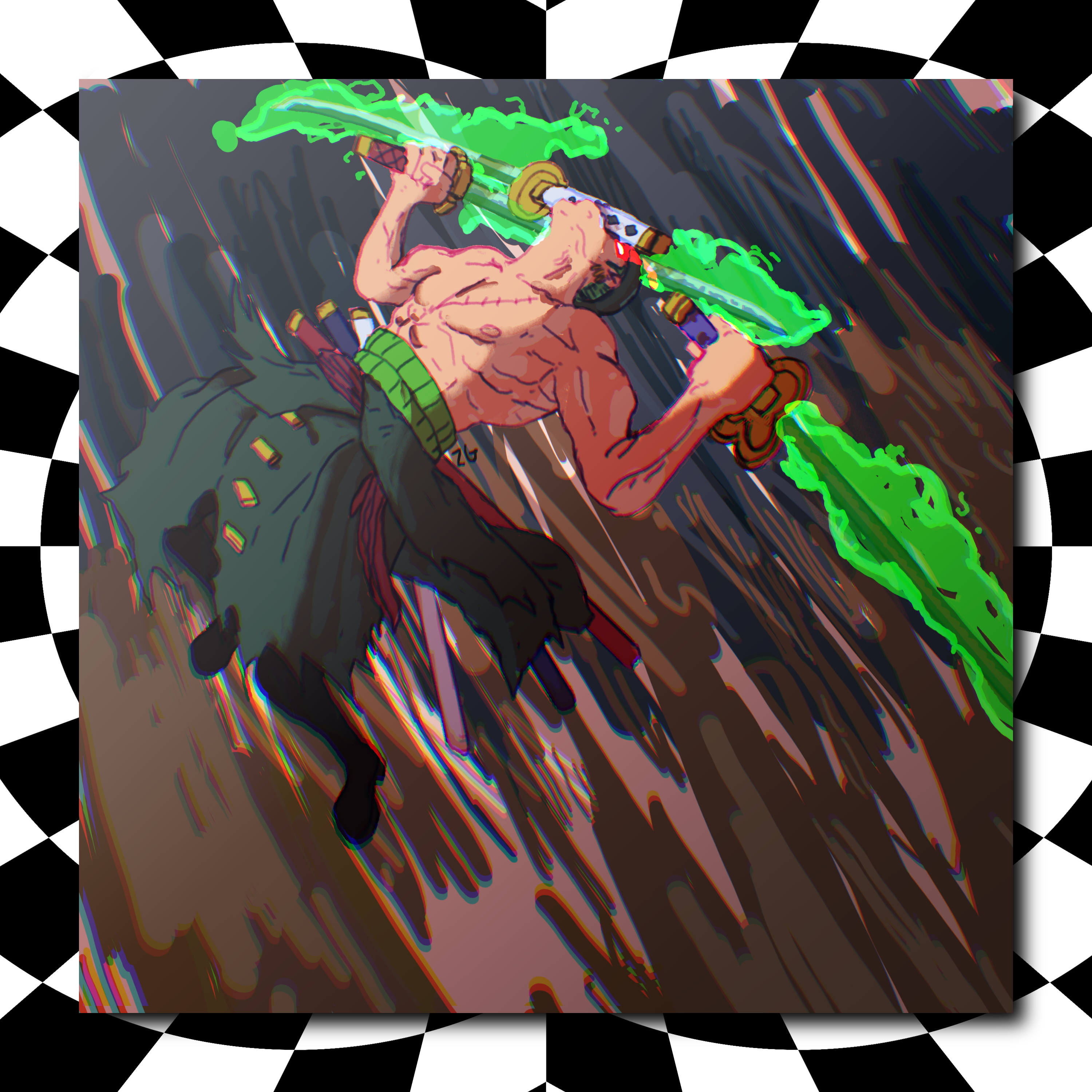 Wano Zoro One Piece Print Wano Zoro One Piece Print