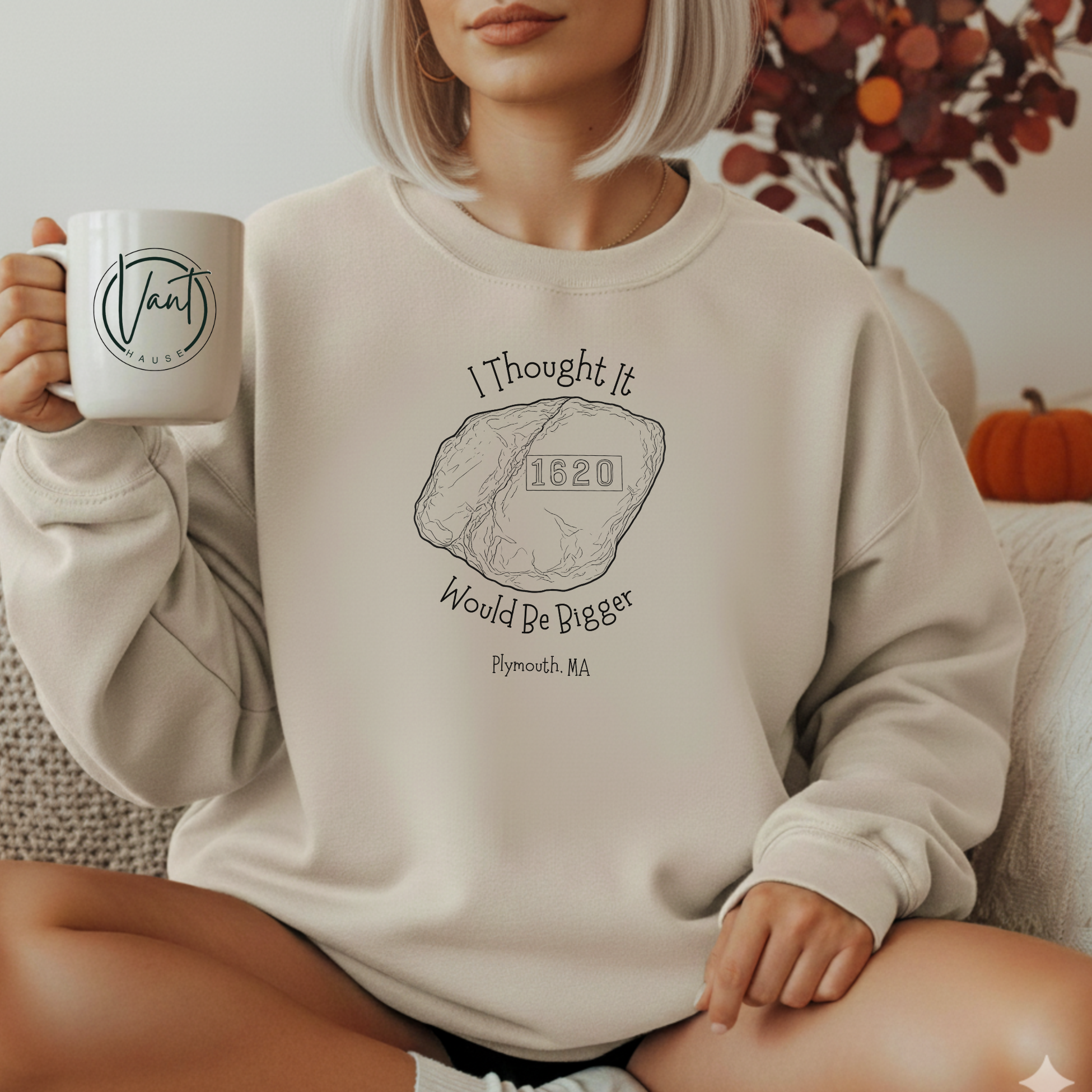 Plymouth Rock Sweatshirt: I Thought It Would Be Bigger, Massachusetts, History, Pilgrims, Thanksgiving