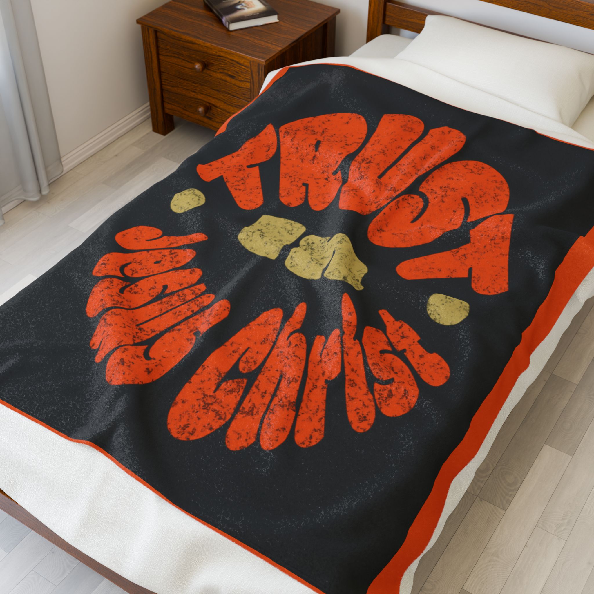 Inspirational Lightweight Velveteen Plushie Blanket featuring a Motivational saying Trust in Jesus, Christian Lightweight Plushie Throw product thumbnail image Inspirational Lightweight Velveteen Plushie Blanket featuring a Motivational saying Trust in Jesus, Christian Lightweight Plushie Throw product thumbnail image