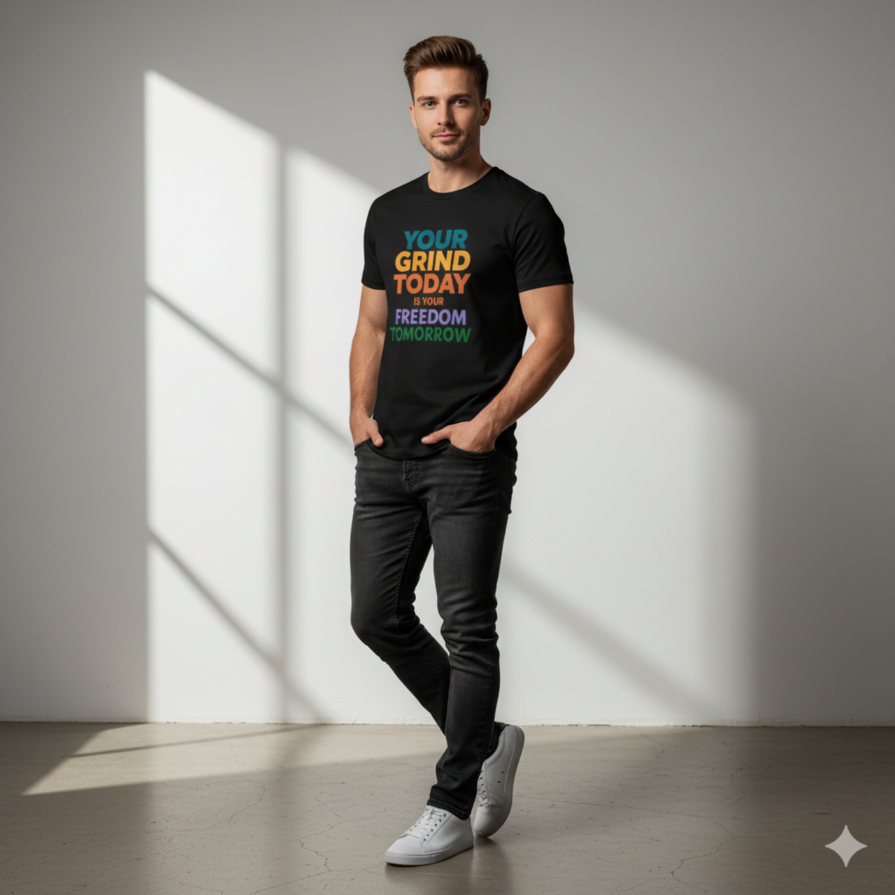 Inspirational Unisex Tee: Your Grind Today is Your Freedom Tomorrow product thumbnail image Inspirational Unisex Tee: Your Grind Today is Your Freedom Tomorrow product thumbnail image