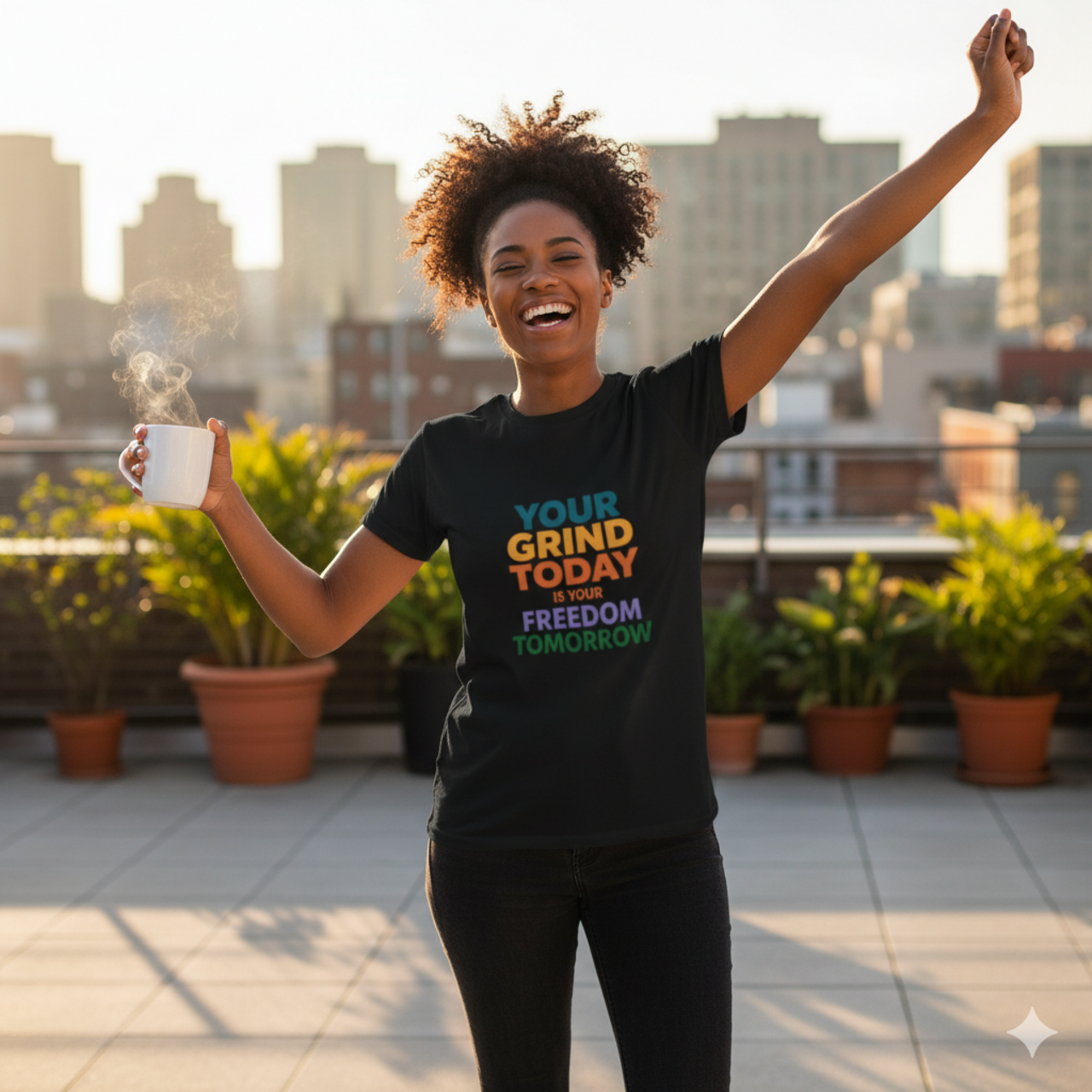 Inspirational Unisex Tee: Your Grind Today is Your Freedom Tomorrow product thumbnail image Inspirational Unisex Tee: Your Grind Today is Your Freedom Tomorrow product thumbnail image